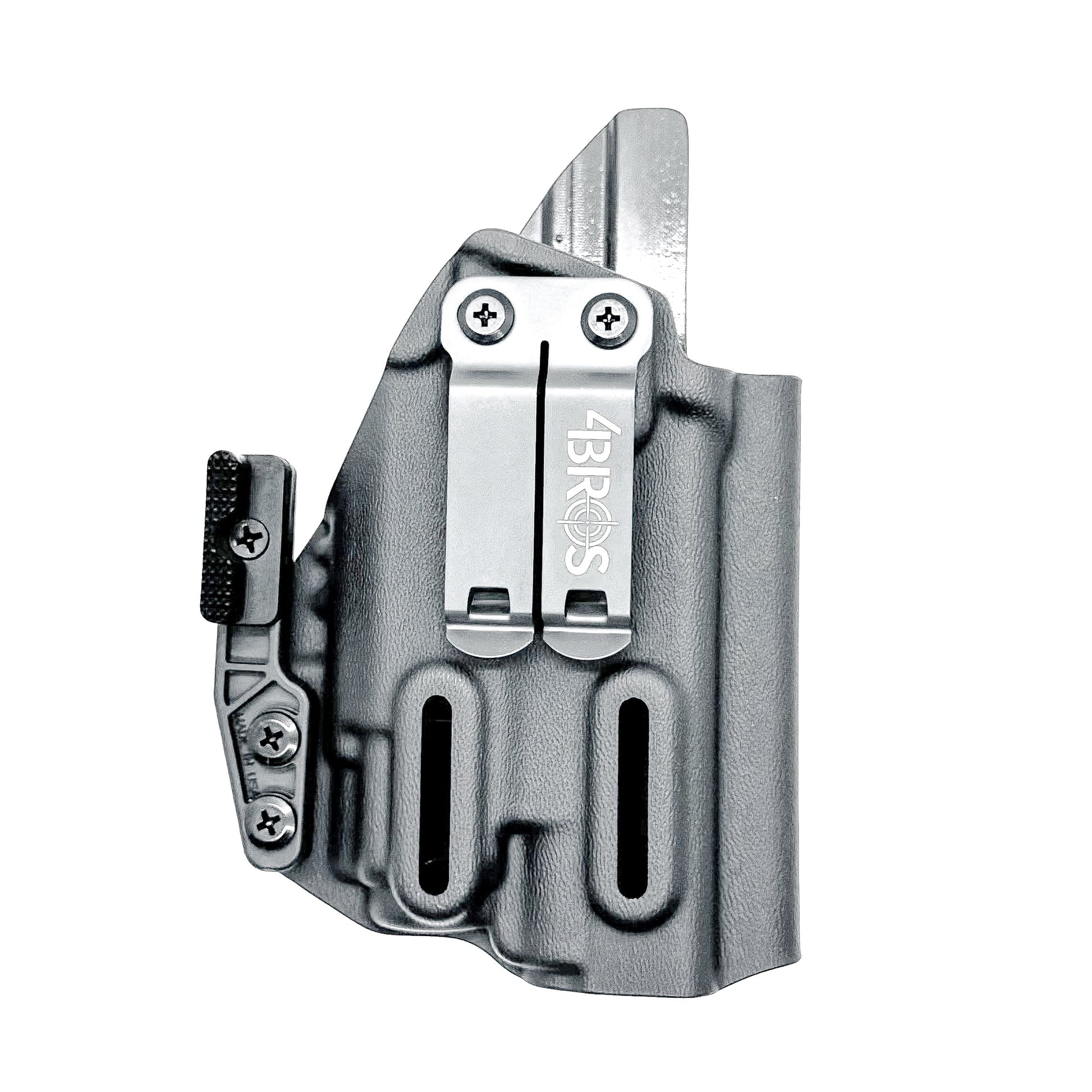 Glock 43X MOS holster with Streamlight TLR-8 Sub light, inside waistband fit