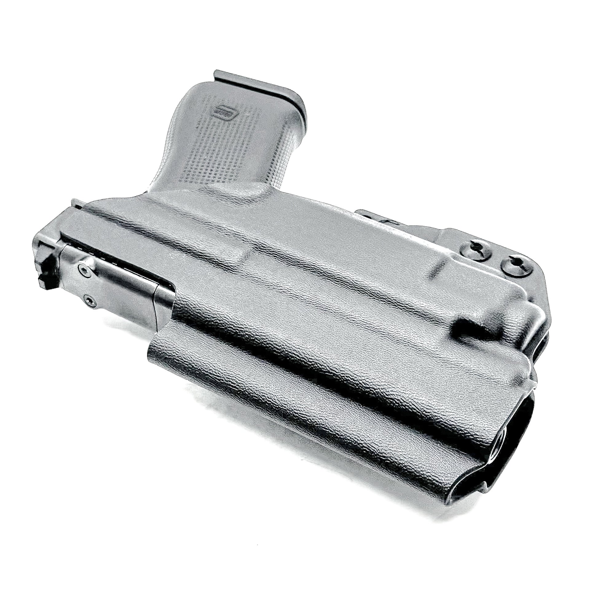 Glock 43X MOS holster with Streamlight TLR-8 Sub light, inside waistband fit