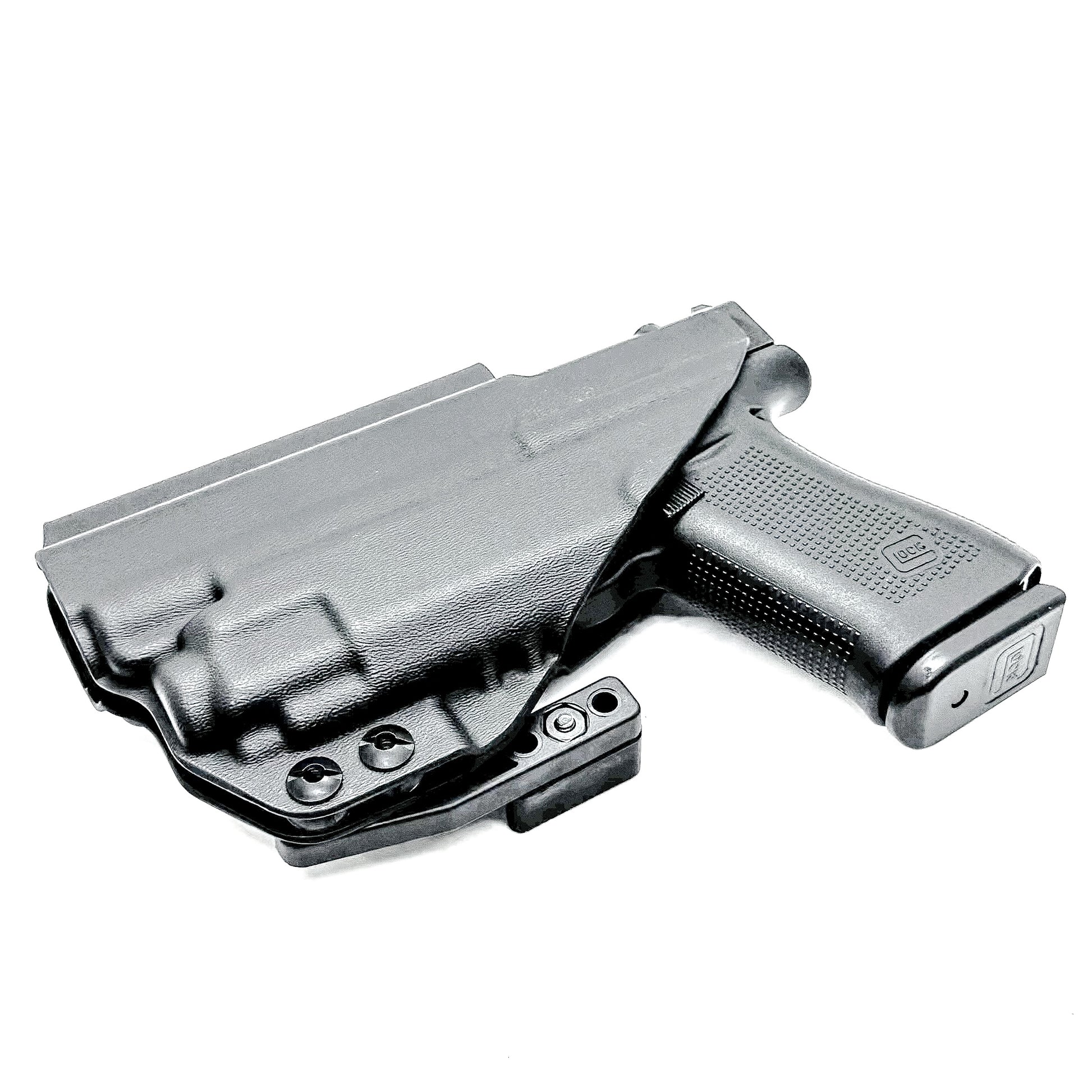 Glock 43X MOS holster with Streamlight TLR-8 Sub light, inside waistband fit