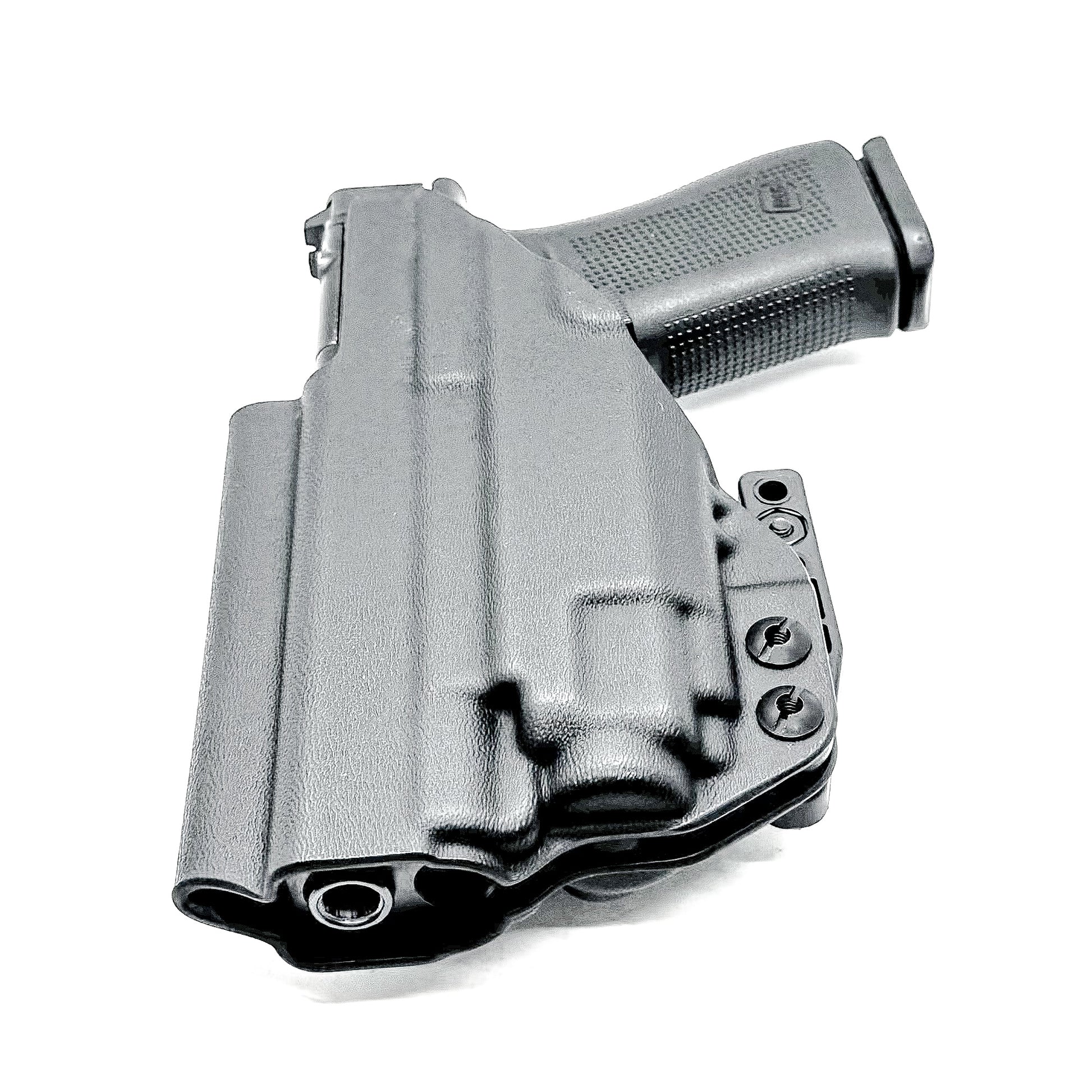Glock 43X MOS holster with Streamlight TLR-8 Sub light, inside waistband fit