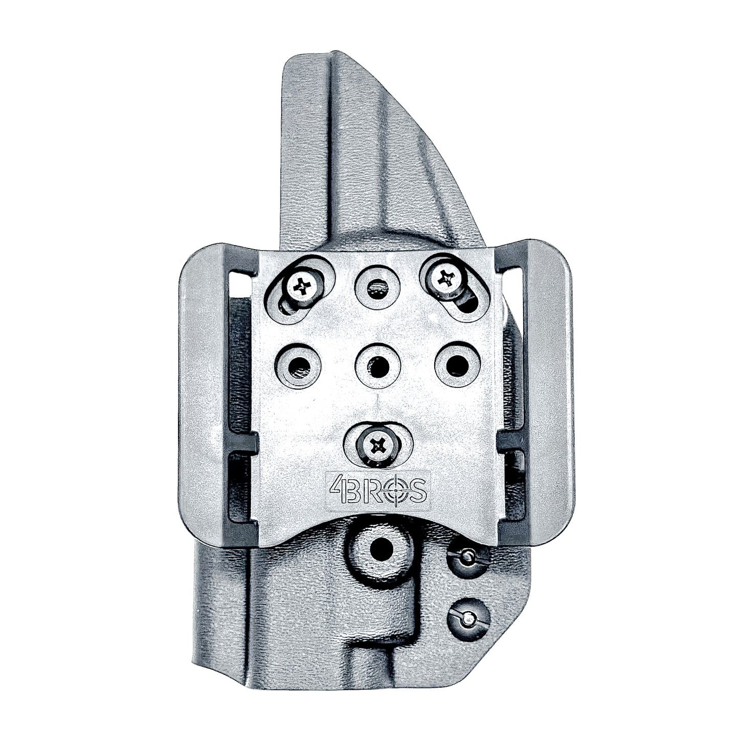 Black, Right Hand Glock 43 & 43X MOS OWB Holster with 4BROS 1.5' Belt slide. Made in the USA