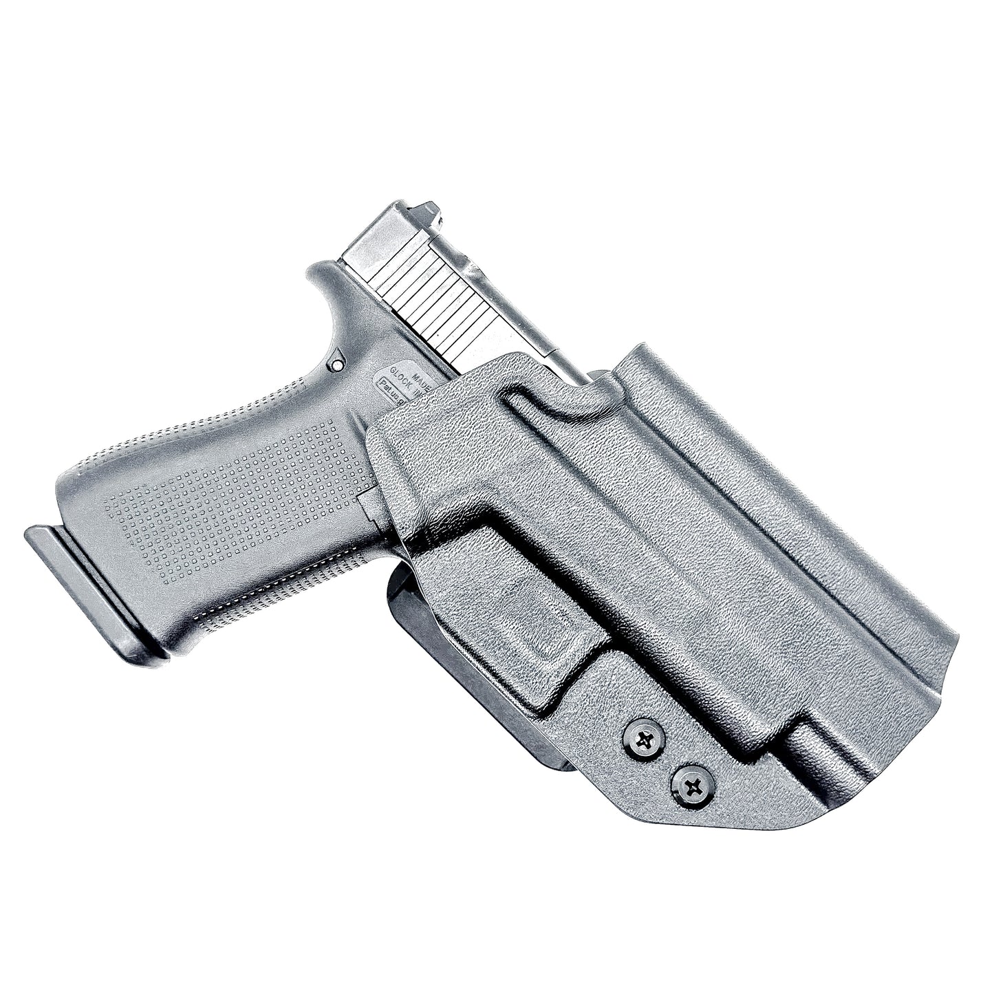 Glock 48 & 48 MOS OWB Holster, Right Hand, Black, with 4Bros 1.5" Belt Slide. Made in the USA
