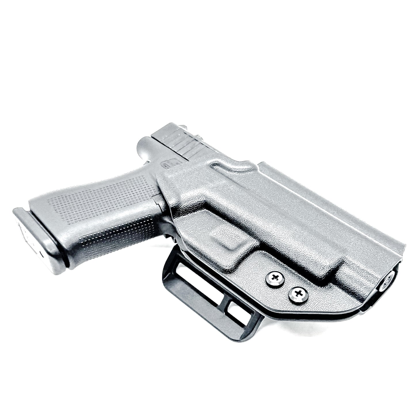 Glock 48 & 48 MOS OWB Holster, Right Hand, Black, with 4Bros 1.5" Belt Slide. Made in the USA