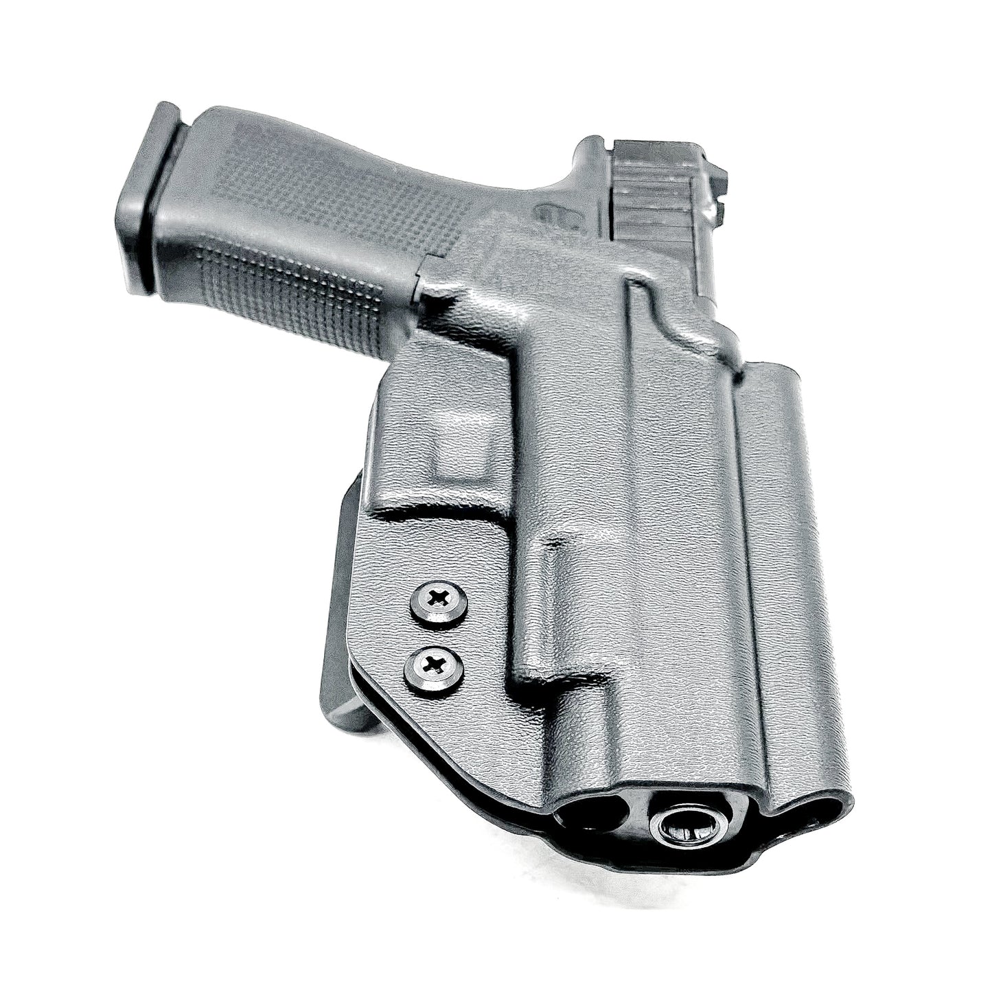 Glock 48 & 48 MOS OWB Holster, Right Hand, Black, with 4Bros 1.5" Belt Slide. Made in the USA