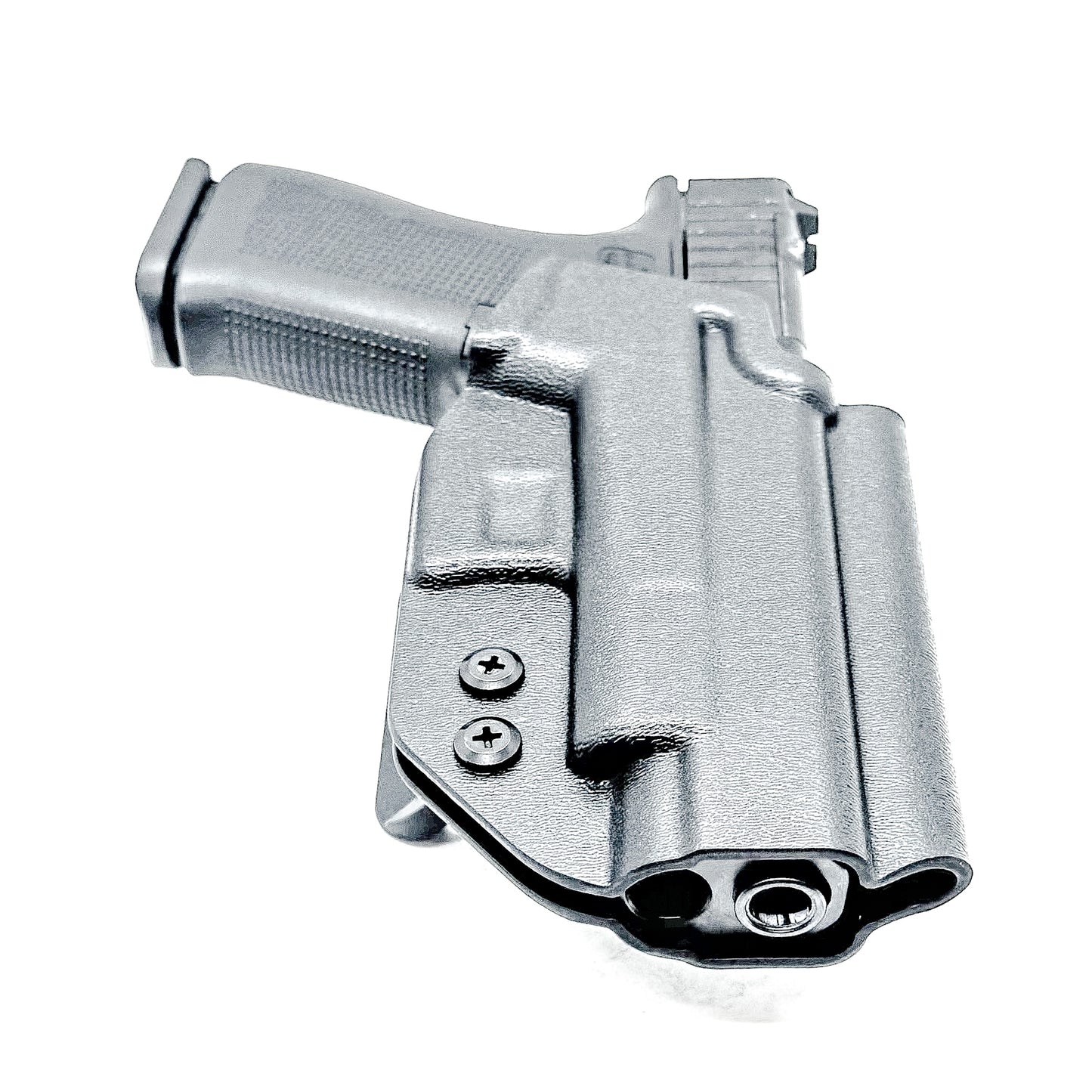 Glock 48 & 48 MOS OWB Holster, Right Hand, Black, with 4Bros 1.5" Belt Slide. Made in the USA