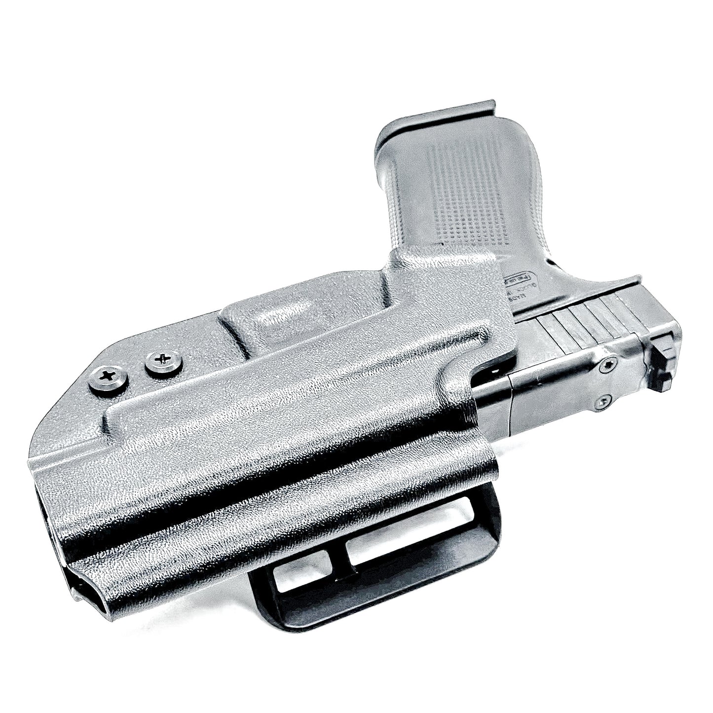 Glock 48 & 48 MOS OWB Holster, Right Hand, Black, with 4Bros 1.5" Belt Slide. Made in the USA