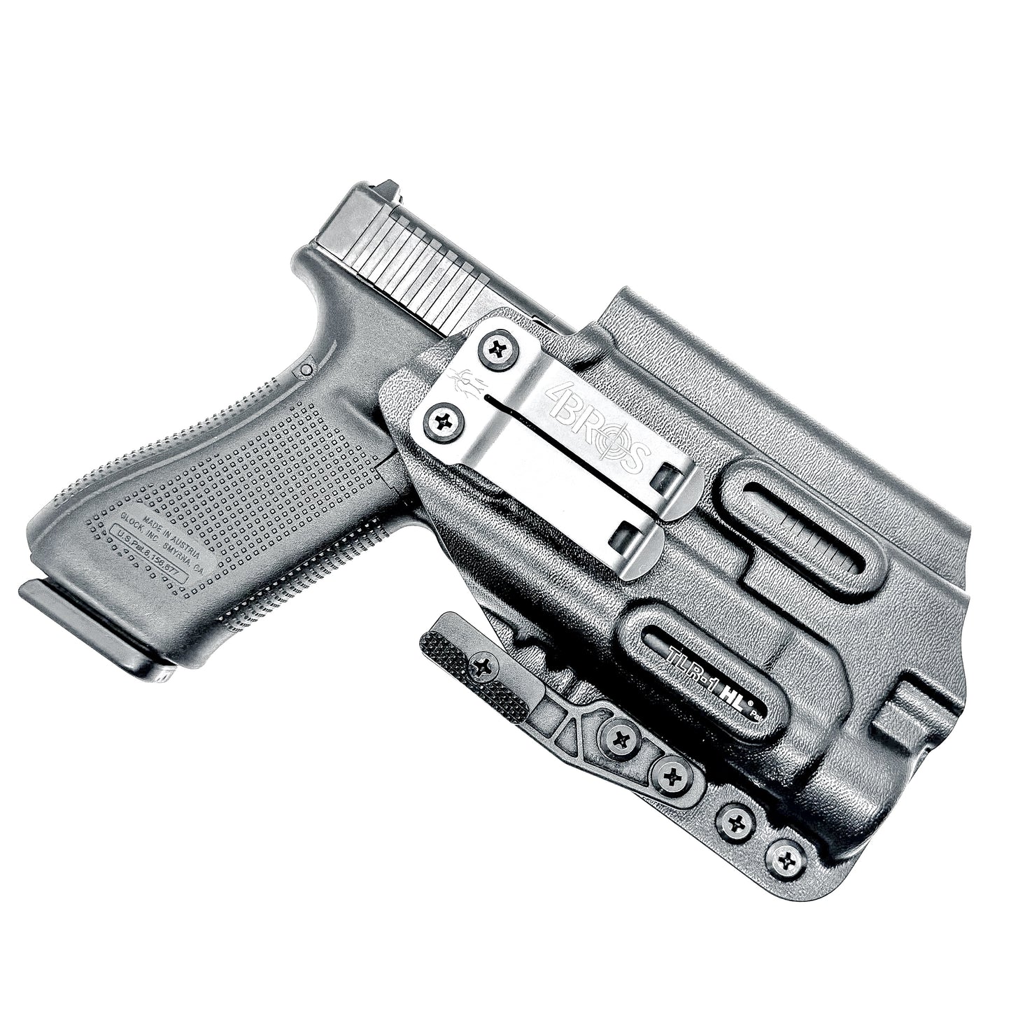 For the best IWB Kydex Inside Waistband Holster for the Glock 17 and 47 Gen 5 pistols with the Streamlight TLR-1 HL, shop Four Brothers 4BROS Holsters.