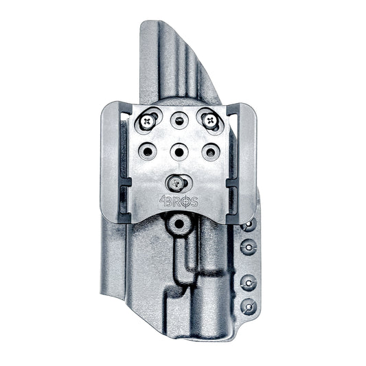 Black Outside Waistband OWB holster for the either the Glock 17 or 47 with the Surefire X300. Shown with the 4BROS 1.5" Belt Slide.