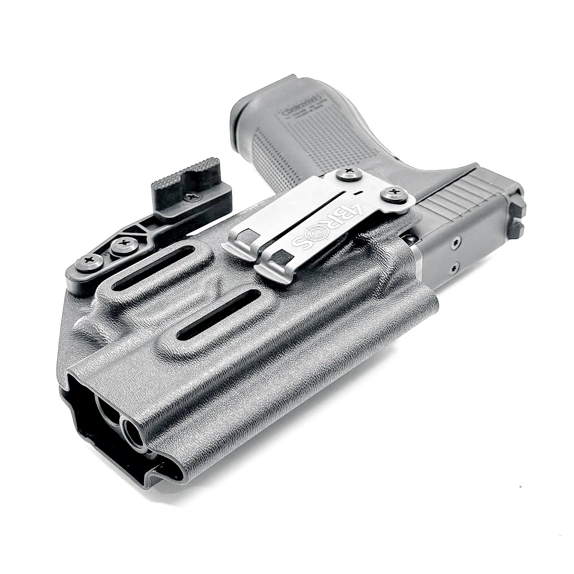 For the best Inside Waistband Kydex Holster for the Glock 17 and 47 & Streamlight TLR-8 A, shop Four Brothers Holsters. 4BROS IWB Holsters are made in the USA!