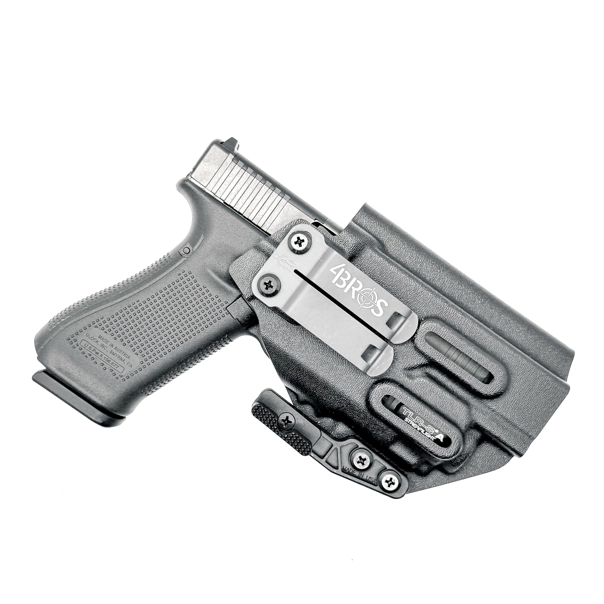 For the best Inside Waistband Kydex Holster for the Glock 17 and 47 & Streamlight TLR-8 A, shop Four Brothers Holsters. 4BROS IWB Holsters are made in the USA!