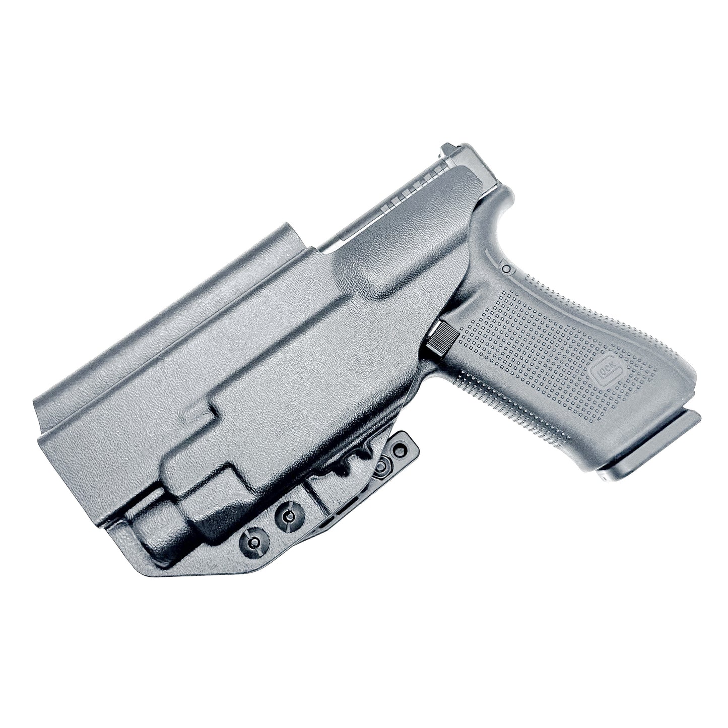 Black IWB Holster for Glock 17 & TLR-7 X or TLR-7 HL-X light with Monoblock and Modwing.