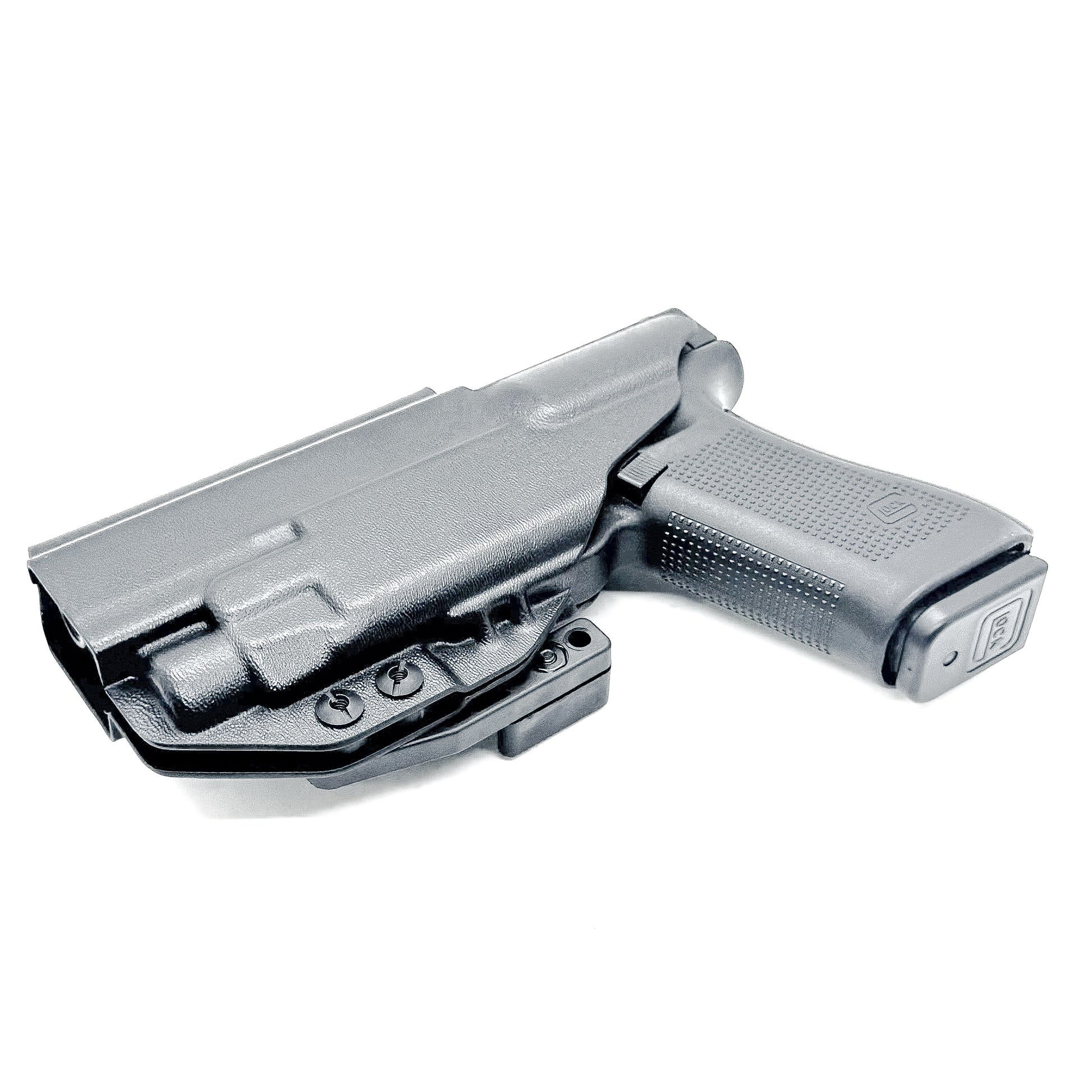 Black IWB Holster for Glock 17 & TLR-7 X or TLR-7 HL-X light with Monoblock and Modwing.