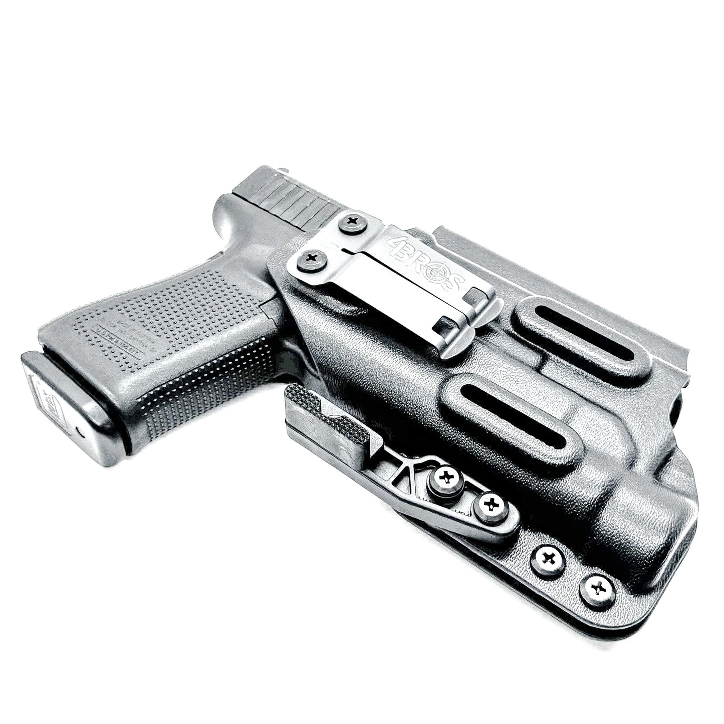 For the best IWB Kydex Inside Waistband for the Glock 19, 19X, and 45 Gen 5 pistols & Streamlight TLR-1 HL weapon-mounted light shop Four Brothers Holsters.