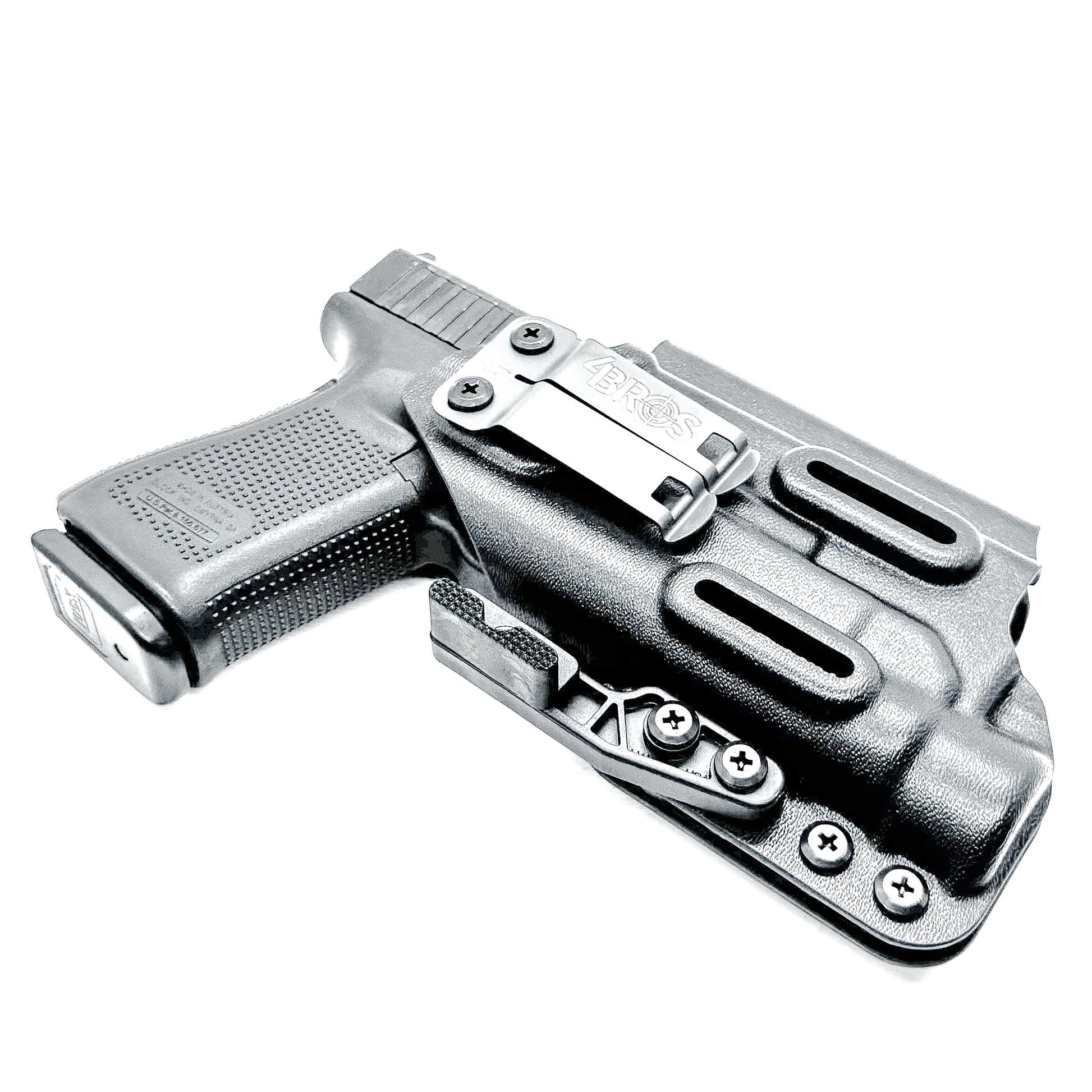 For the best IWB Kydex Inside Waistband for the Glock 19, 19X, and 45 Gen 5 pistols & Streamlight TLR-1 HL weapon-mounted light shop Four Brothers Holsters.