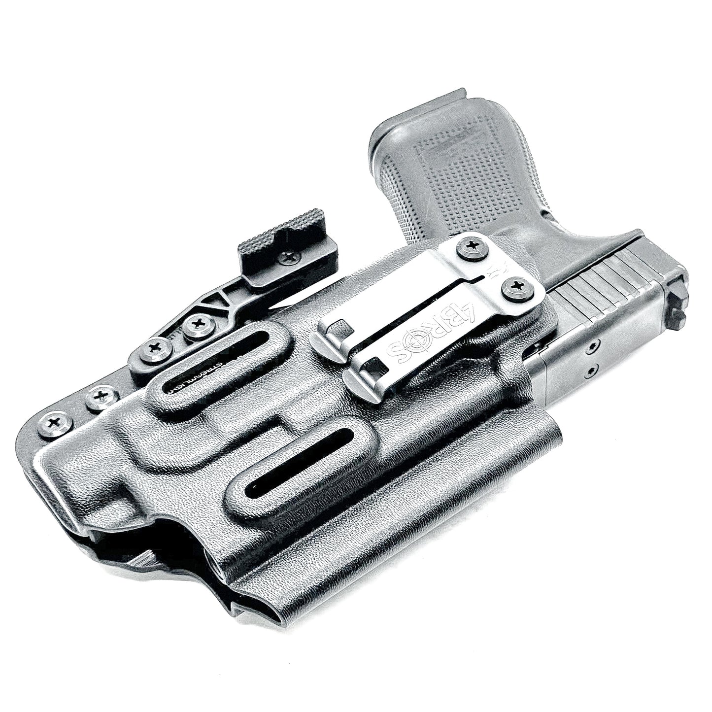 For the best IWB Kydex Inside Waistband for the Glock 19, 19X, and 45 Gen 5 pistols & Streamlight TLR-1 HL weapon-mounted light shop Four Brothers Holsters.