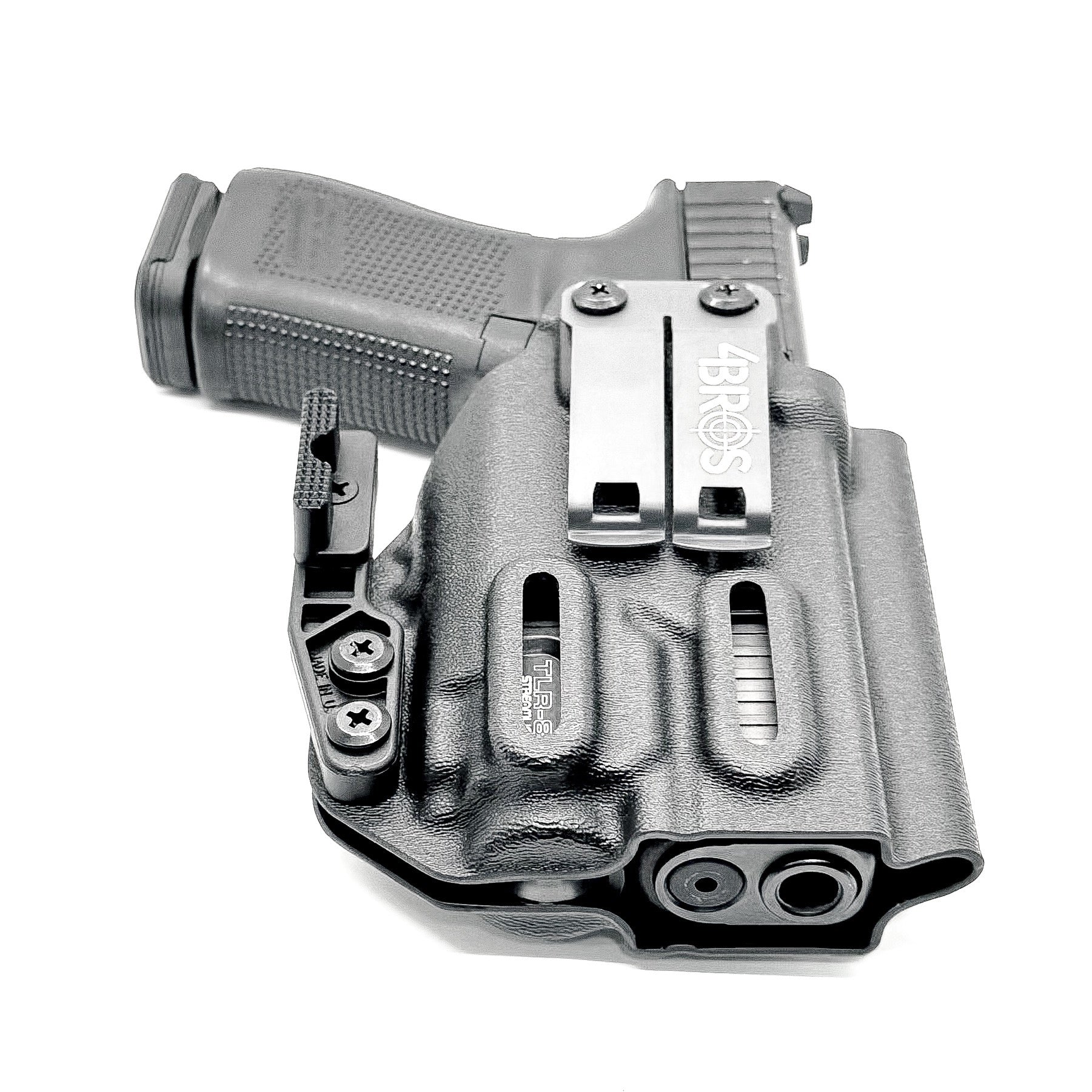 For the best Inside Waistband Kydex Holster for the Glock 19 & Streamlight TLR-8 A, shop Four Brothers Holsters. 4BROS IWB Holsters are made in the USA!