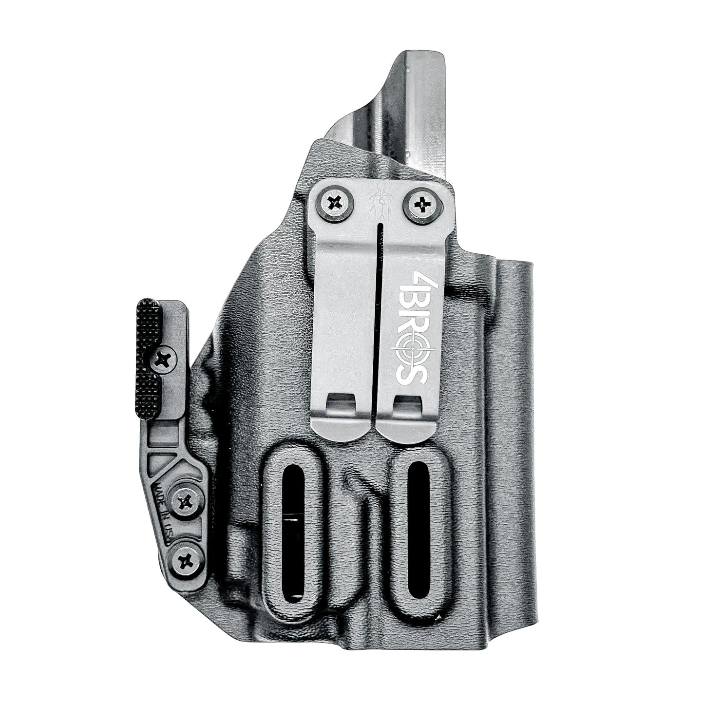 For the best Inside Waistband Kydex Holster for the Glock 19 & Streamlight TLR-8 A, shop Four Brothers Holsters. 4BROS IWB Holsters are made in the USA!