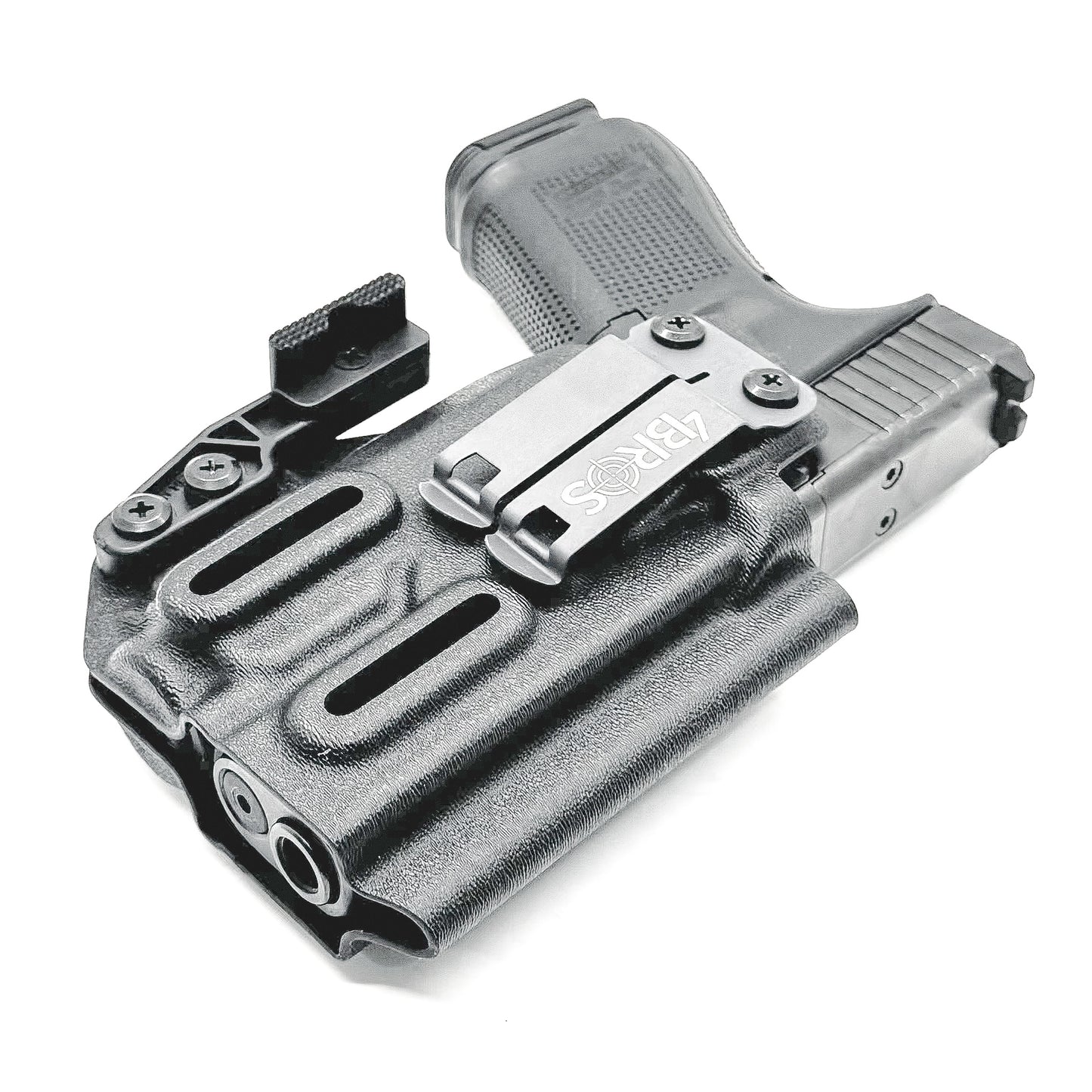 For the best Inside Waistband Kydex Holster for the Glock 19 & Streamlight TLR-8 A, shop Four Brothers Holsters. 4BROS IWB Holsters are made in the USA!