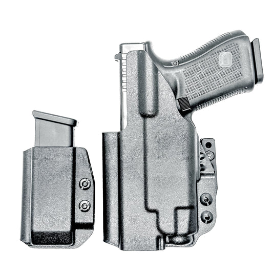 Four Brothers Holsters Glock 19, 19X & 45 Gen 5, Gen 6 & Gen V IWB Inside Waistband & AIWB Holster and Magazine Carrier Combo for Streamlight TLR-7 A/X