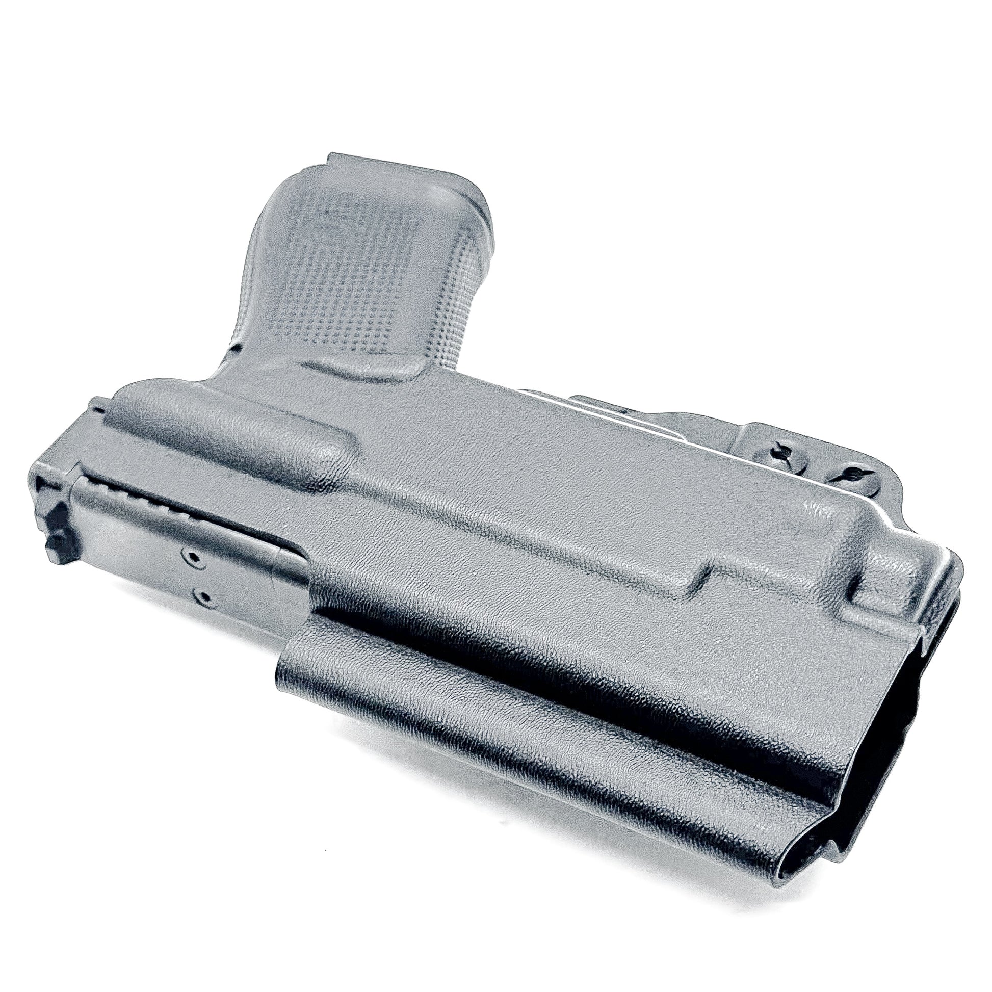 Glock 19 and Nightstick TCM-10 or TCM-15 IWB Holster from Four Brothers in black with Monoblock and Modwing