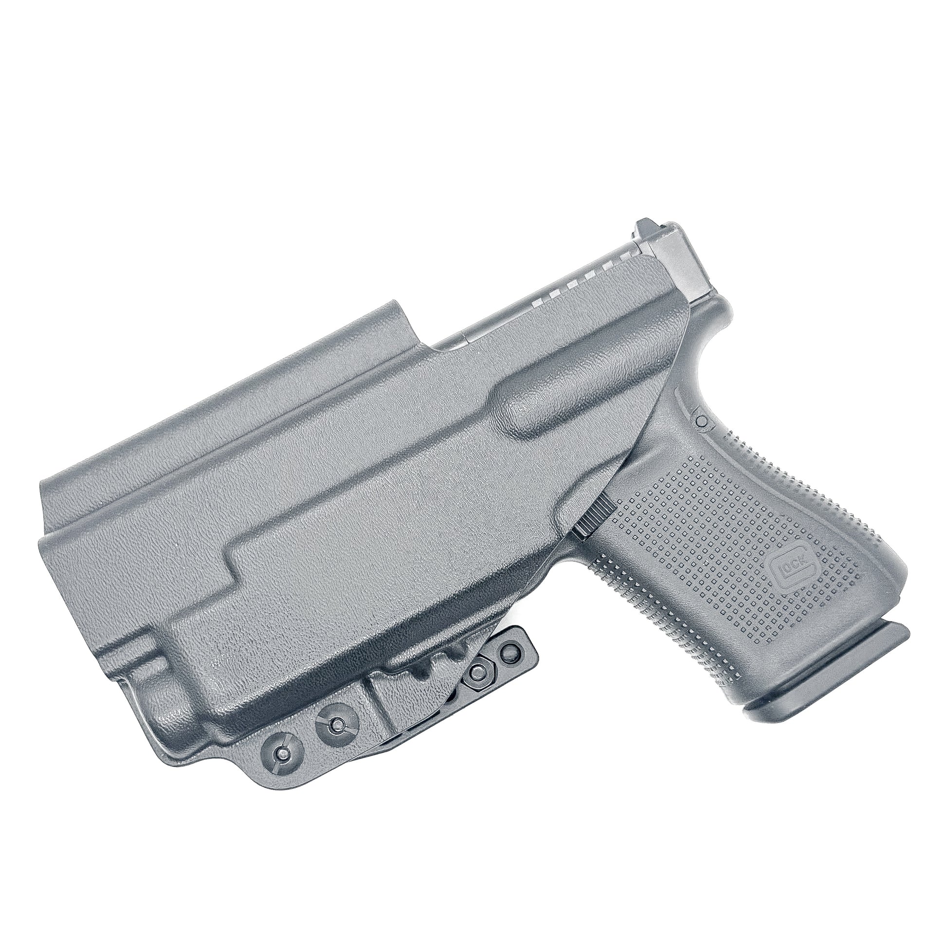 Glock 19 and Nightstick TCM-10 or TCM-15 IWB Holster from Four Brothers in black with Monoblock and Modwing