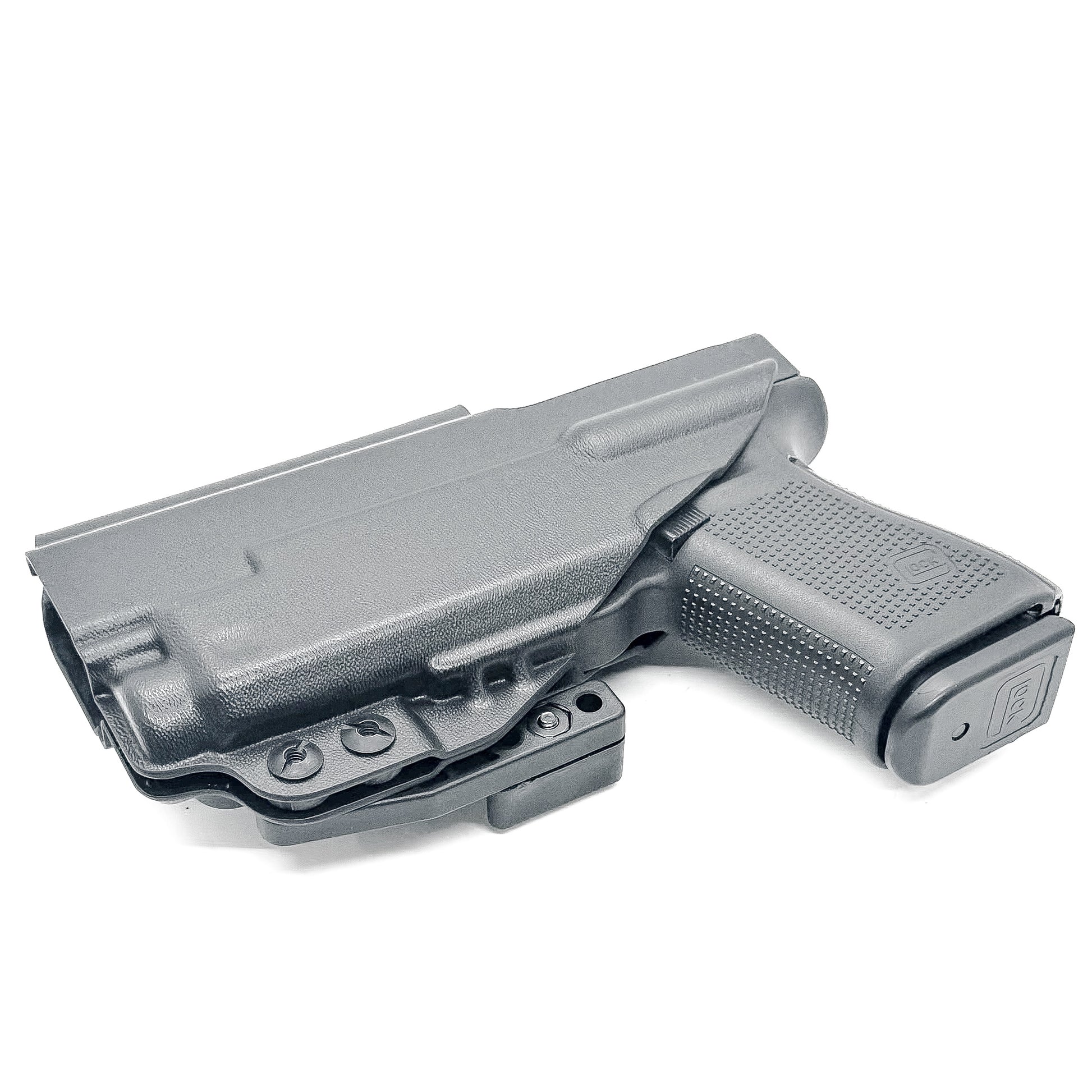 Glock 19 and Nightstick TCM-10 or TCM-15 IWB Holster from Four Brothers in black with Monoblock and Modwing