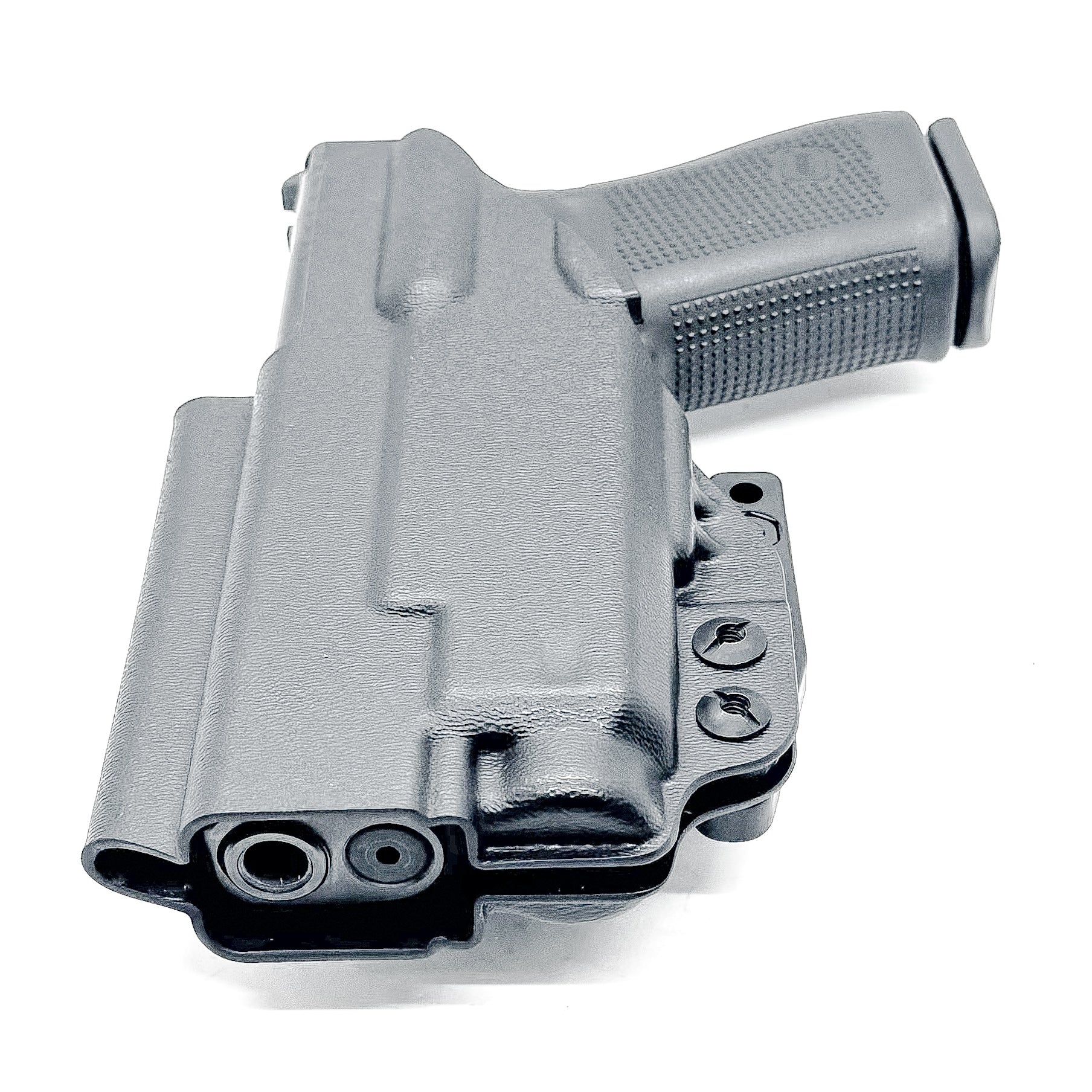 Glock 19 and Nightstick TCM-10 or TCM-15 IWB Holster from Four Brothers in black with Monoblock and Modwing