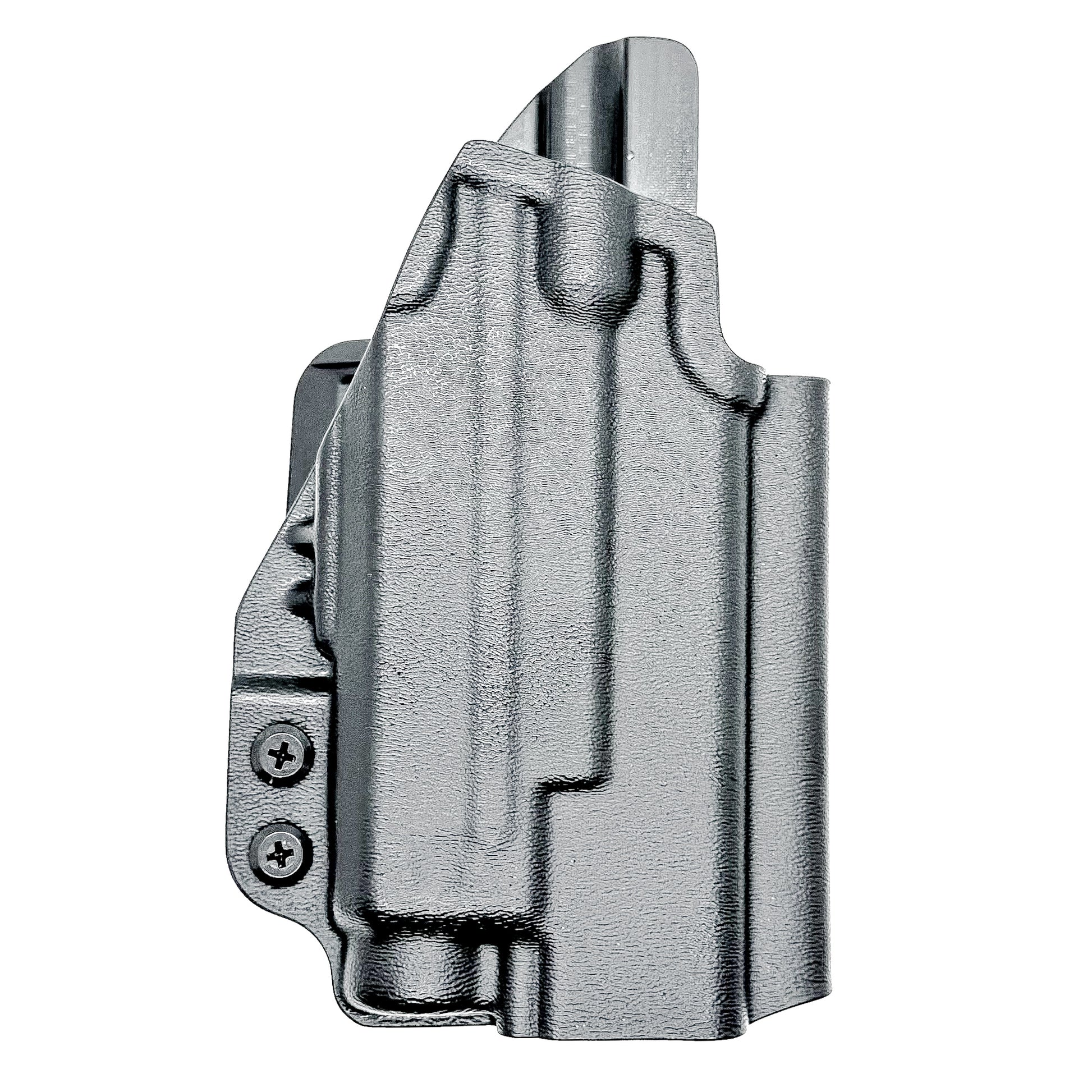 Black Glock 19 and Nightstick TCM-10 or TCM-15 OWB holster from Four Brothers