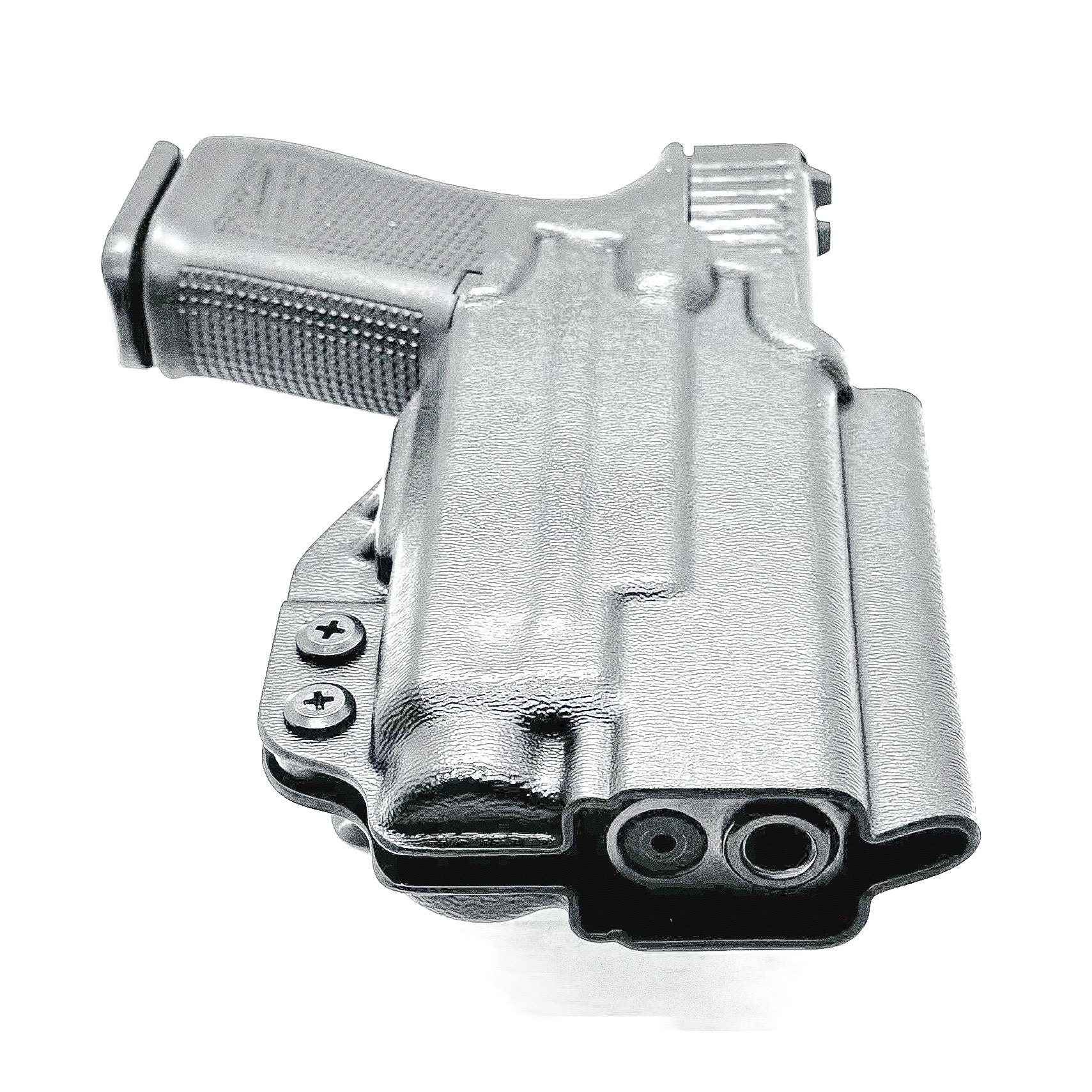 Black Glock 19 and Nightstick TCM-10 or TCM-15 OWB holster from Four Brothers