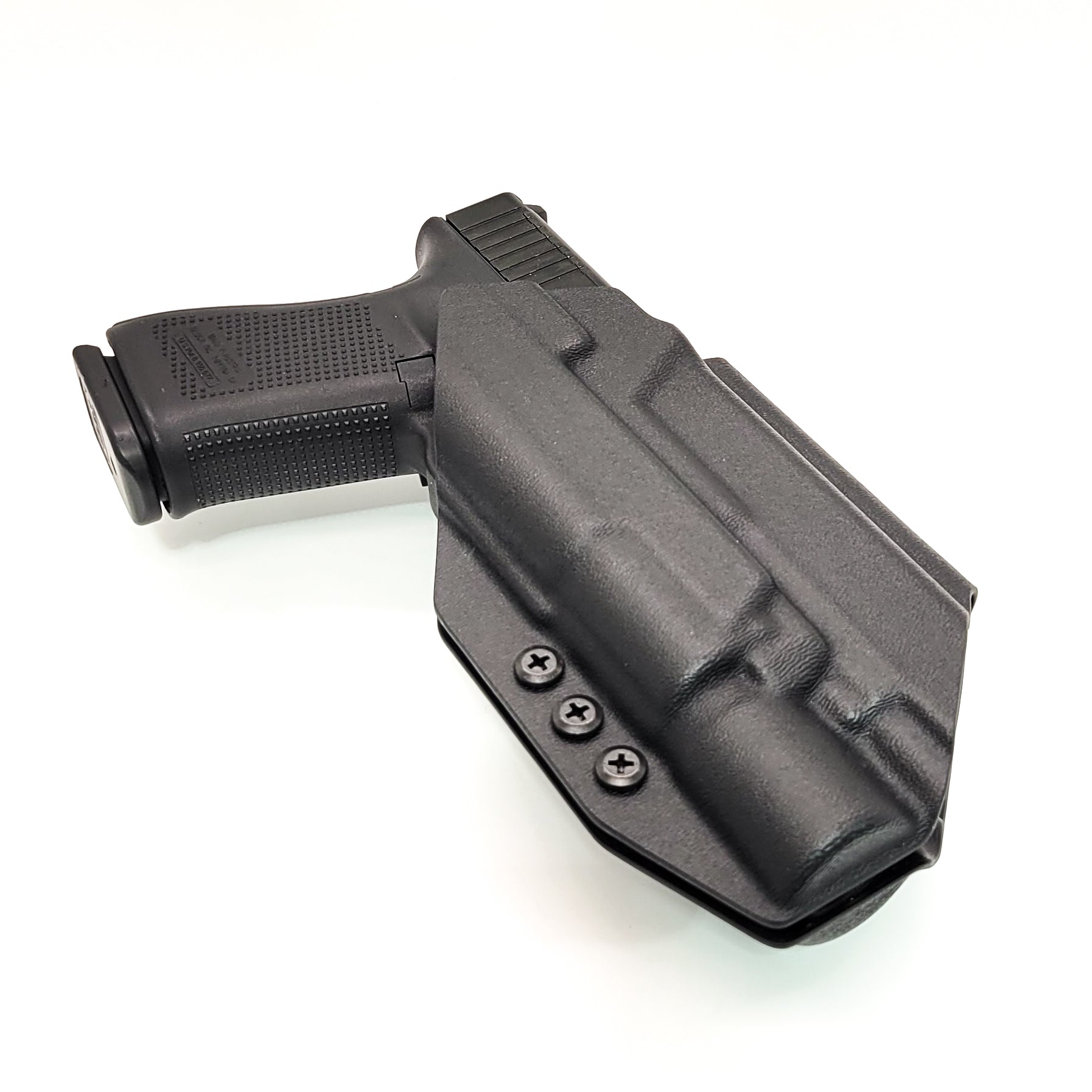 For the best Outside Waistband OWB for the Glock 19 Gen 5 with the Surefire X300U A or B X300U-A or X300U-B weapon-mounted light, shop Four Brothers Holsters.