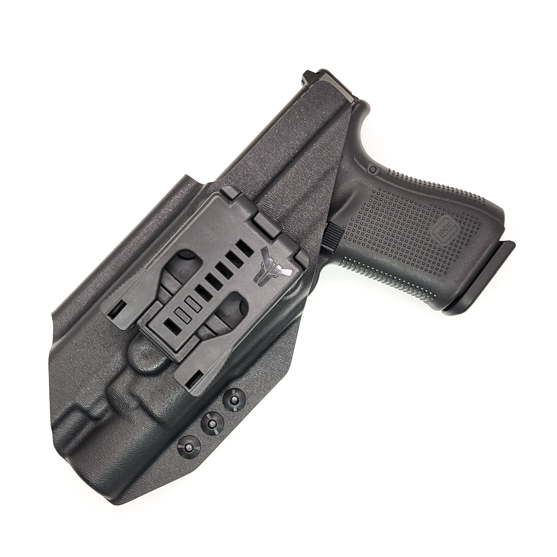 For the best Outside Waistband OWB for the Glock 19 Gen 5 with the Surefire X300U A or B X300U-A or X300U-B weapon-mounted light, shop Four Brothers Holsters.