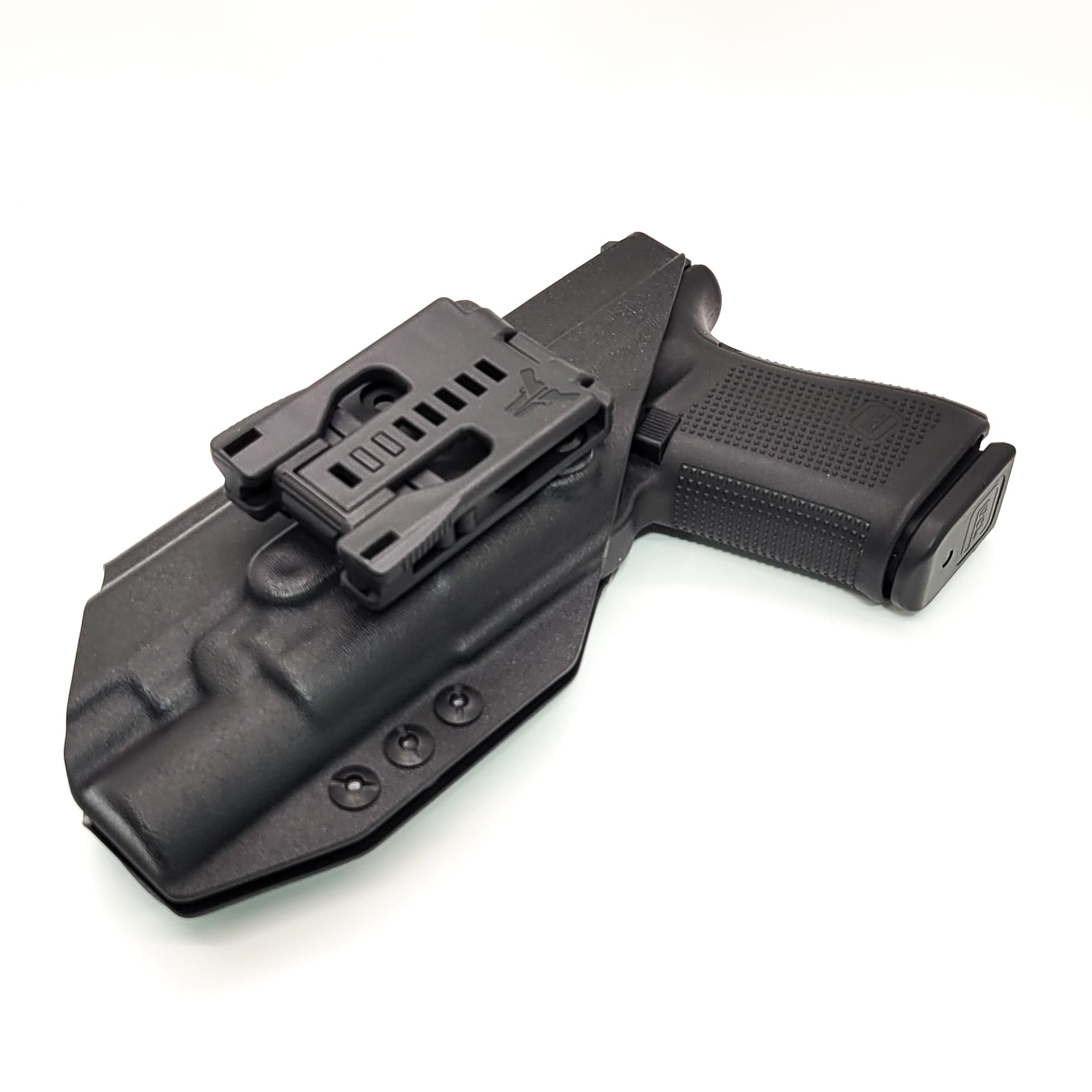 For the best Outside Waistband OWB for the Glock 19 Gen 5 with the Surefire X300U A or B X300U-A or X300U-B weapon-mounted light, shop Four Brothers Holsters.