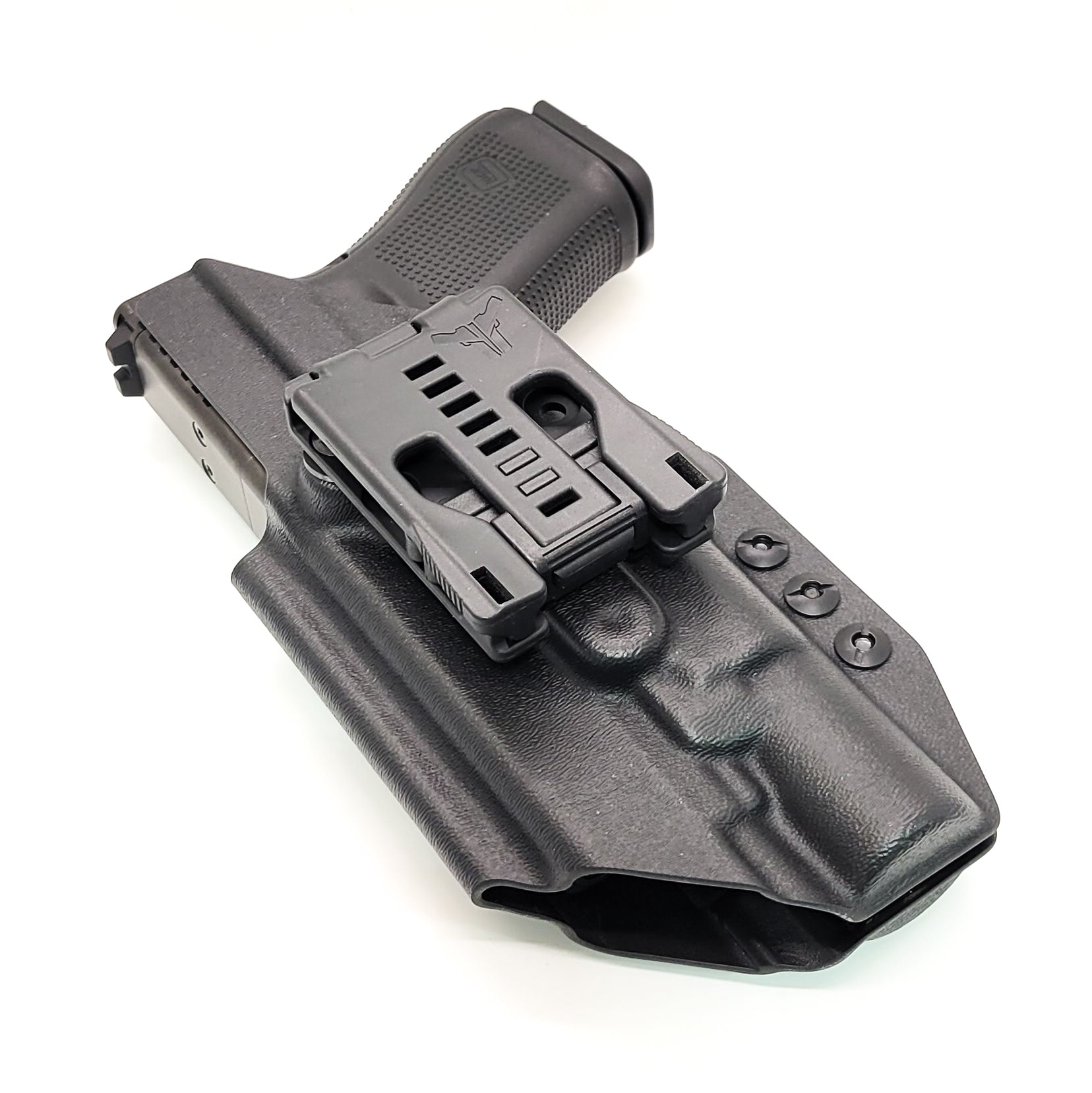 For the best Outside Waistband OWB for the Glock 19 Gen 5 with the Surefire X300U A or B X300U-A or X300U-B weapon-mounted light, shop Four Brothers Holsters.