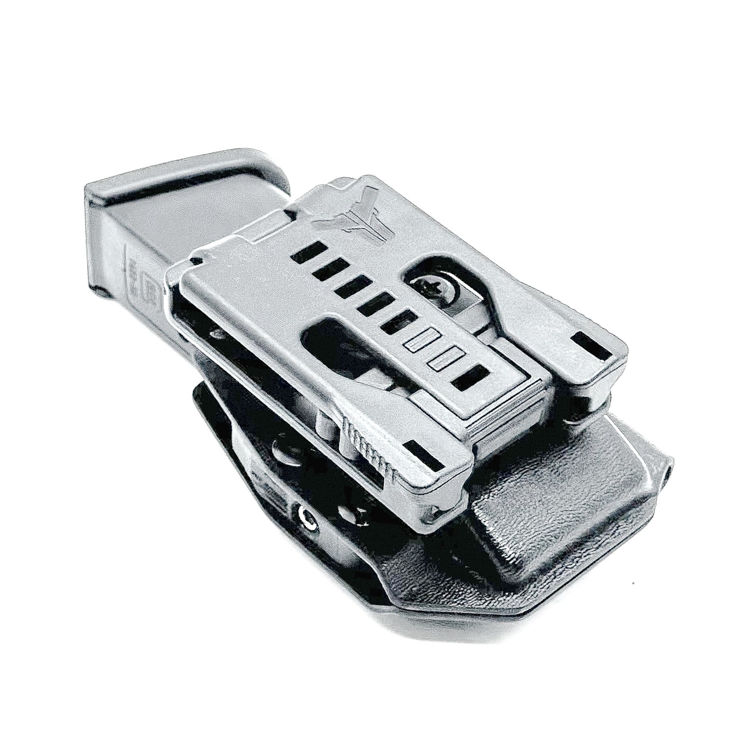 OWB Outside Waistband Kydex Black Magazine Pouch designed to fit the Glock 20 10mm Magazine from Four Brothers Holsters. Proudly made in the USA.