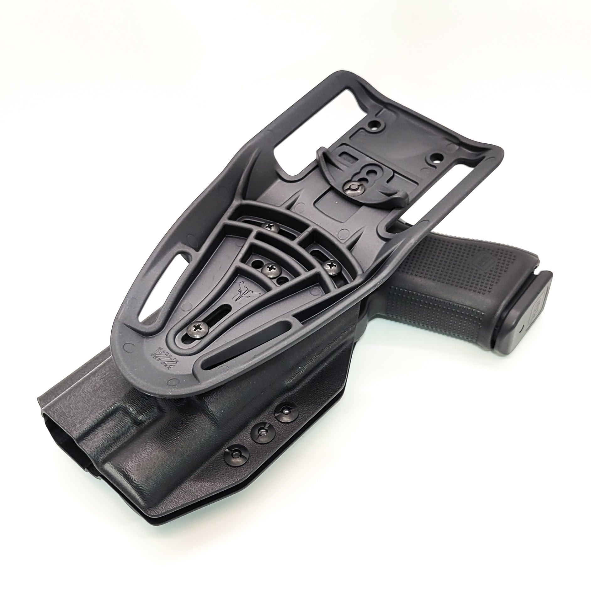 For the best, Outside Waistband OWB Glock 34, 17, or 19 Gen 5 pistol & Surefire X300U-A or B Duty & Competition Kydex Holster, shop Four Brothers Holsters.