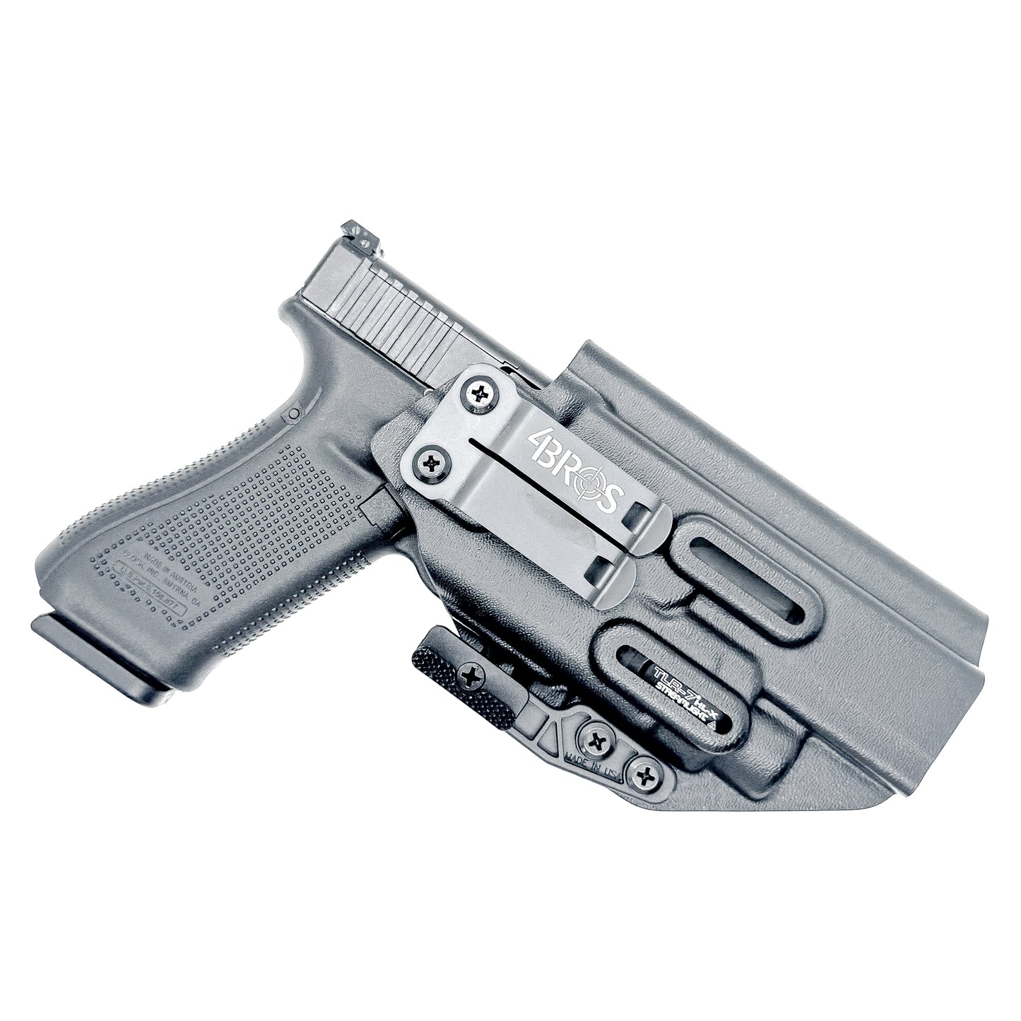 Black IWB Holster for the Glcok 34 with TLR-7 X or TLR-7 HL-X light including monoblock and modwing.