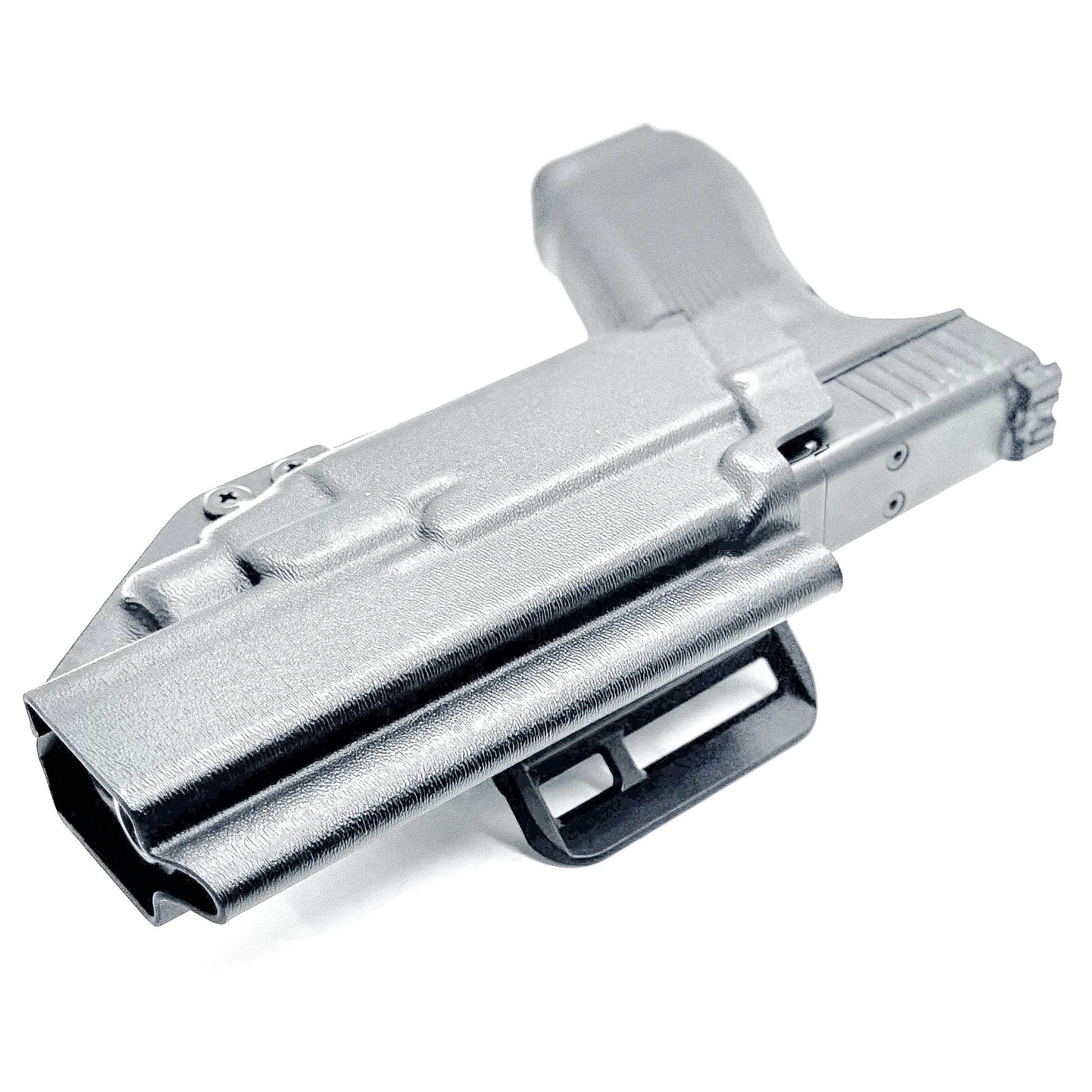 Black OWB Holster for the Glcok 34 with TLR-7 X or TLR-7 HL-X light and 4BROS 1.5" Belt Slide