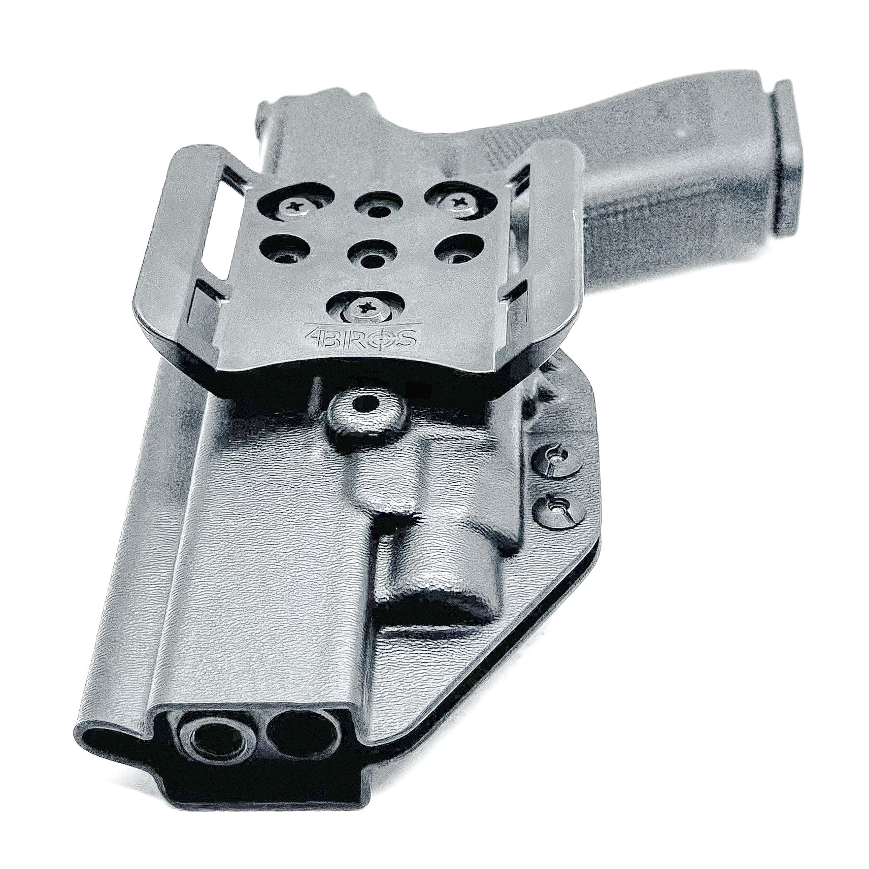 Black OWB Holster for the Glcok 34 with TLR-7 X or TLR-7 HL-X light and 4BROS 1.5" Belt Slide