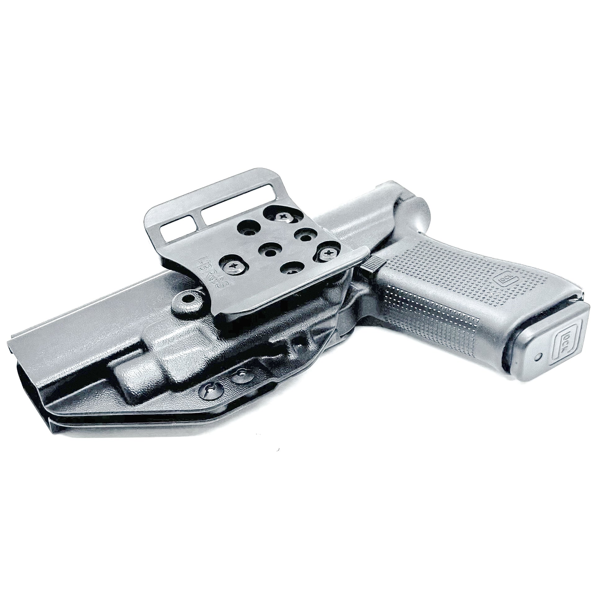 Black OWB Holster for the Glcok 34 with TLR-7 X or TLR-7 HL-X light and 4BROS 1.5" Belt Slide