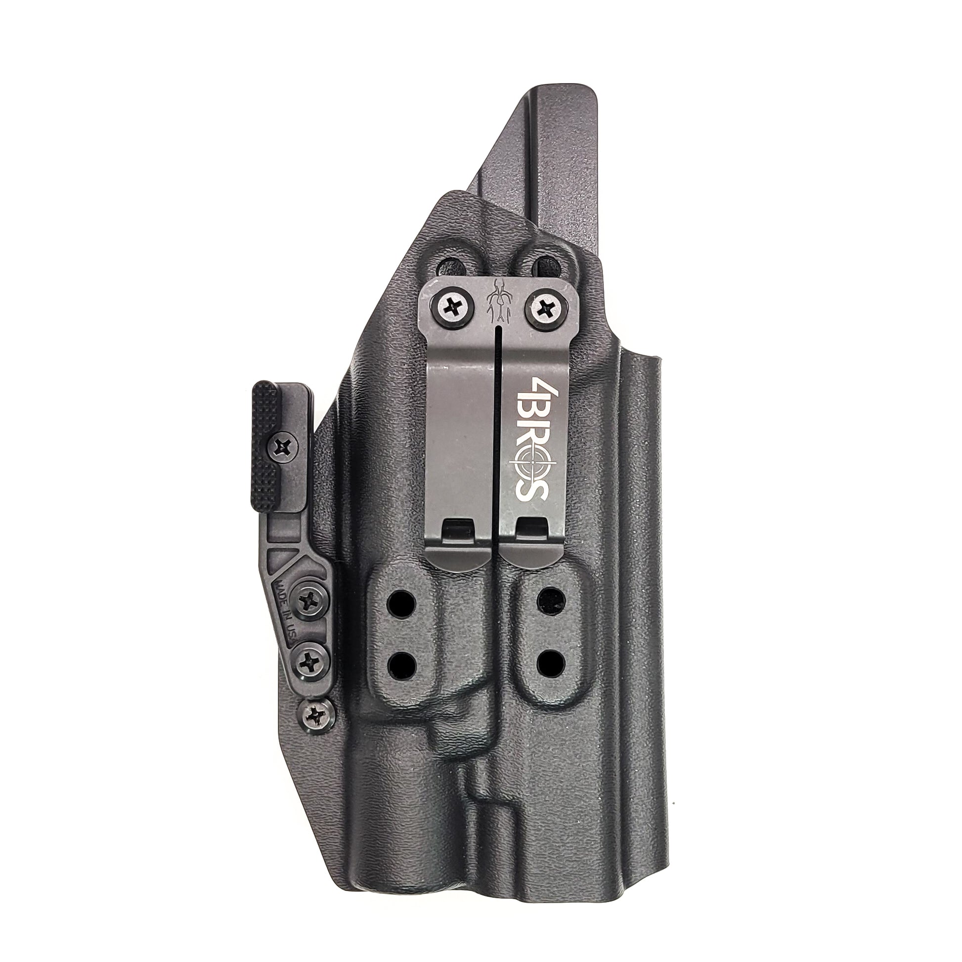 For the best IWB Kydex Inside Waistband Holster for the Glock 34, 17, and 19 Gen 5 with the Surefire X300U-A or X300U-B shop Four Brothers 4BROS Holsters.