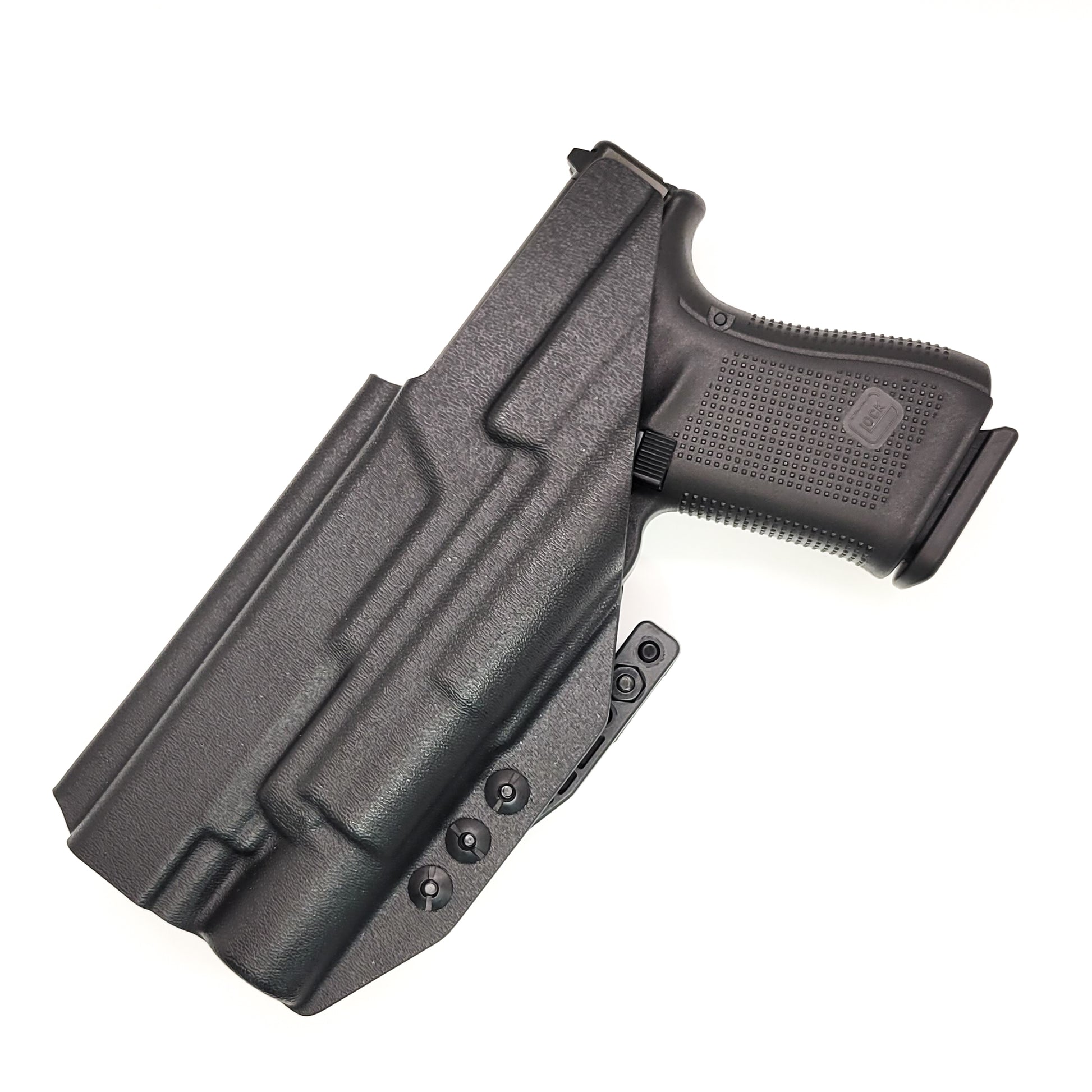 For the best IWB Kydex Inside Waistband Holster for the Glock 34, 17, and 19 Gen 5 with the Surefire X300U-A or X300U-B shop Four Brothers 4BROS Holsters.