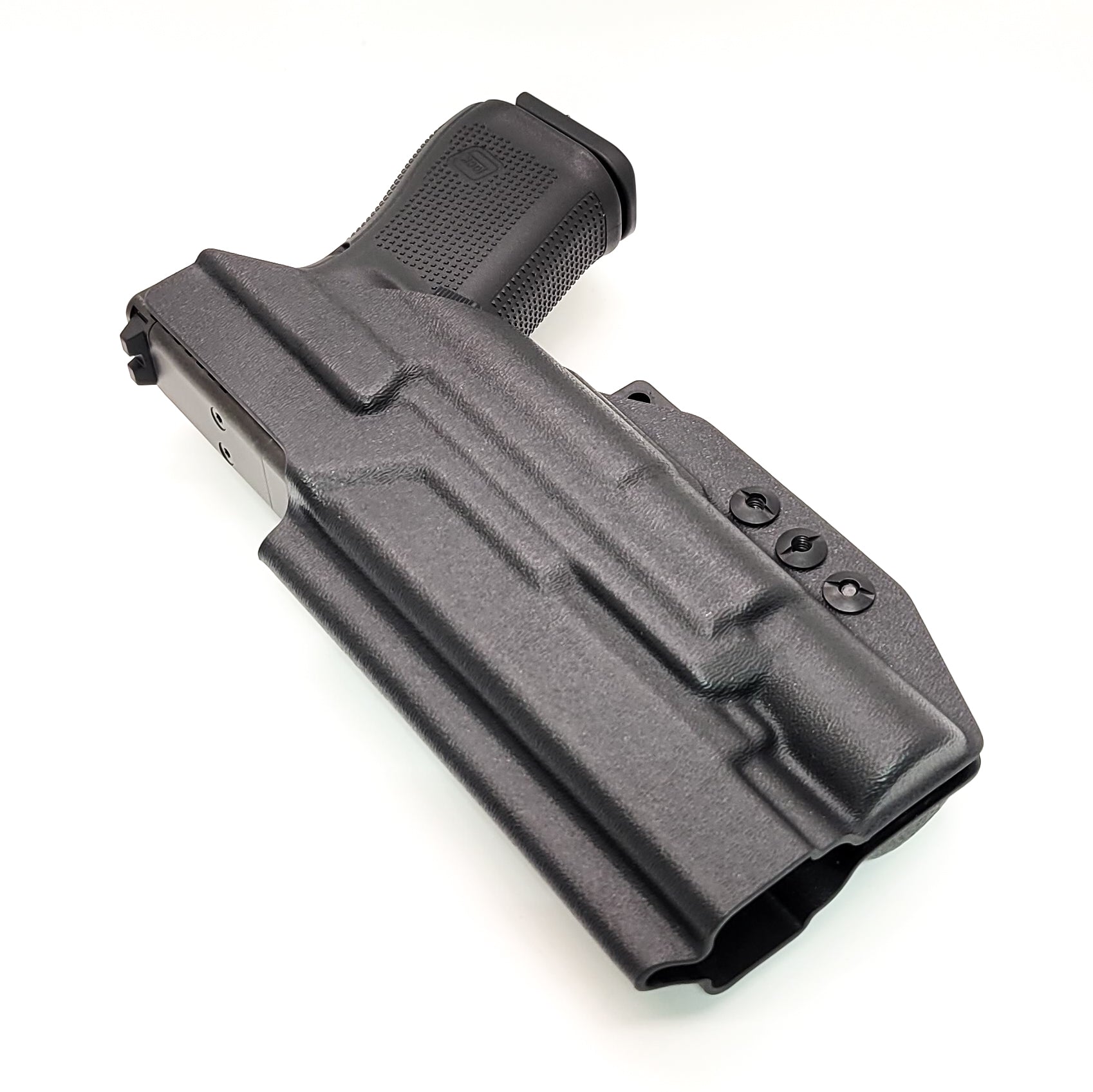 For the best IWB Kydex Inside Waistband Holster for the Glock 34, 17, and 19 Gen 5 with the Surefire X300U-A or X300U-B shop Four Brothers 4BROS Holsters.