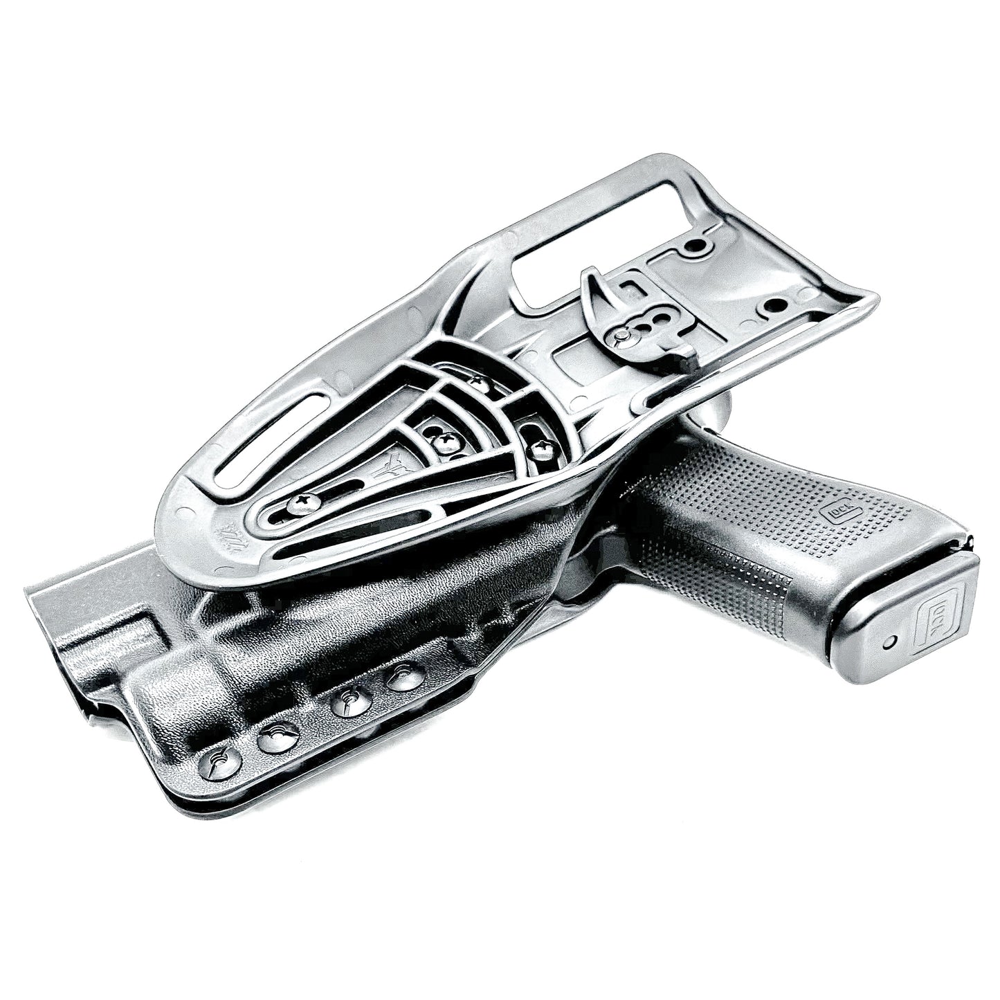 Duty and Competition holster for the Glock 34 and Streamlight TLR-1 HL in black with Blade-Tech Duty Drop attachment.