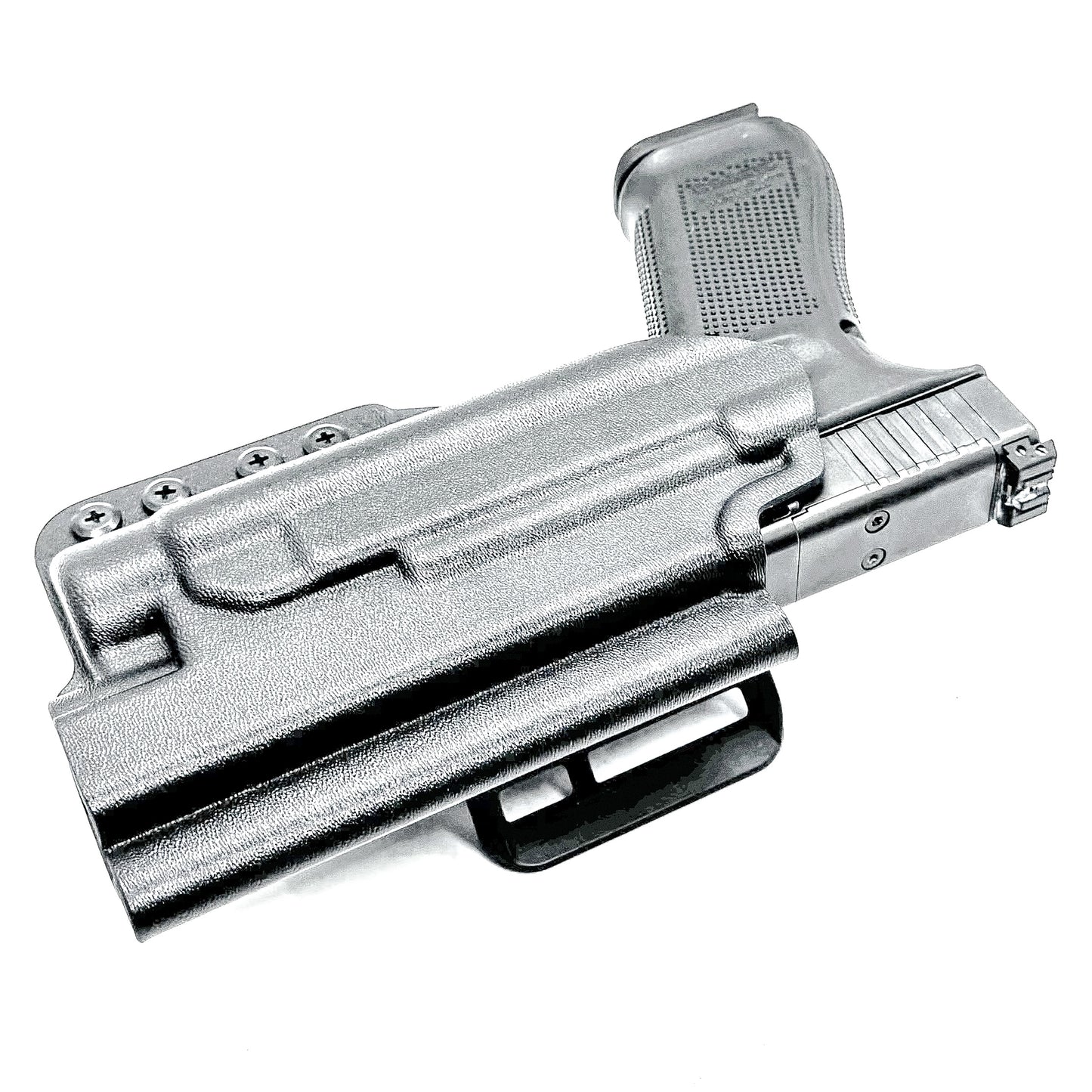 Outside Waistband (OWB) holster for the Glock 34 & Streamlight TLR-1 HL in black with 4Bros 1.5" Belt Slide.