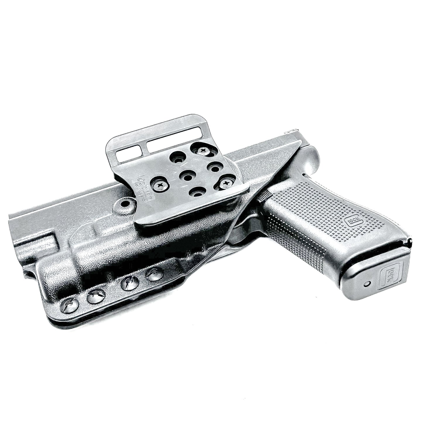 Outside Waistband (OWB) holster for the Glock 34 & Streamlight TLR-1 HL in black with 4Bros 1.5" Belt Slide.