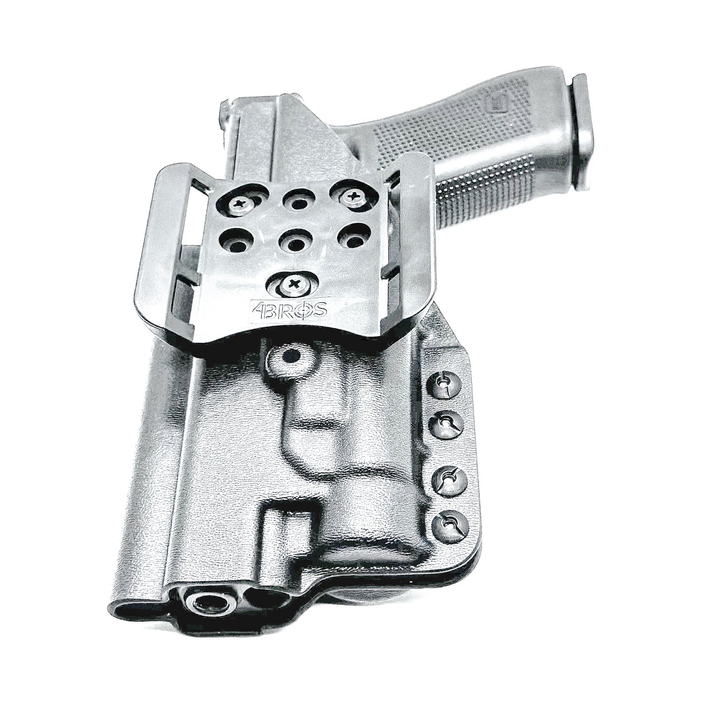 Outside Waistband (OWB) holster for the Glock 34 & Streamlight TLR-1 HL in black with 4Bros 1.5" Belt Slide.