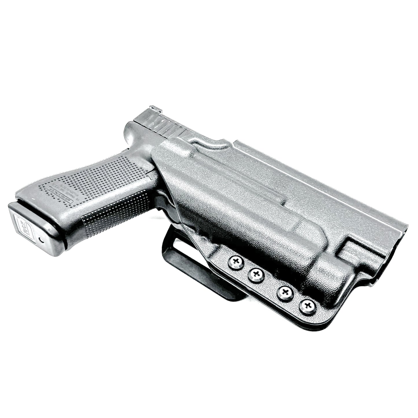 Outside Waistband (OWB) holster for the Glock 34 & Streamlight TLR-1 HL in black with 4Bros 1.5" Belt Slide.