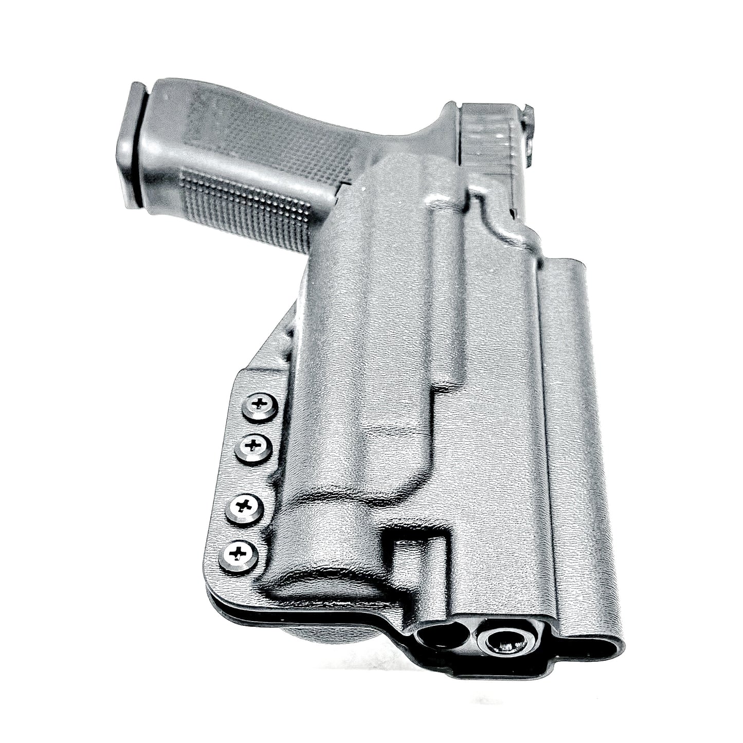 Outside Waistband (OWB) holster for the Glock 34 & Streamlight TLR-1 HL in black with 4Bros 1.5" Belt Slide.