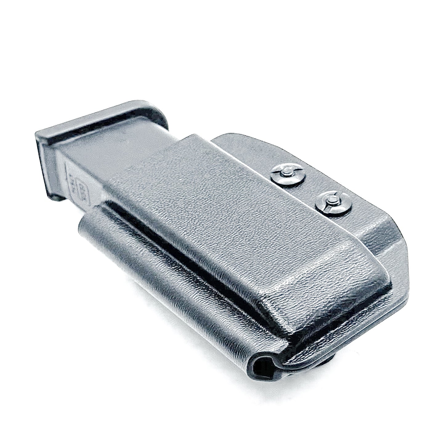Black Kydex IWB AIWB appendix inside waistband magazine pouch for the Glock 43X & 48 from Four Brothers 4BROS Holsters. Adjustable retention.