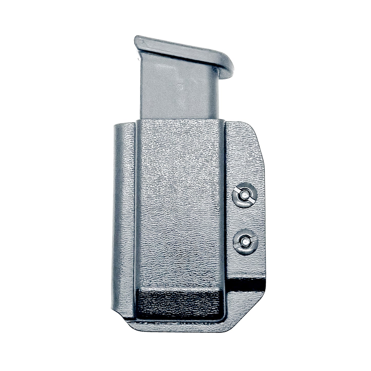 Black Kydex IWB AIWB appendix inside waistband magazine pouch for the Glock 43X & 48 from Four Brothers 4BROS Holsters. Adjustable retention.